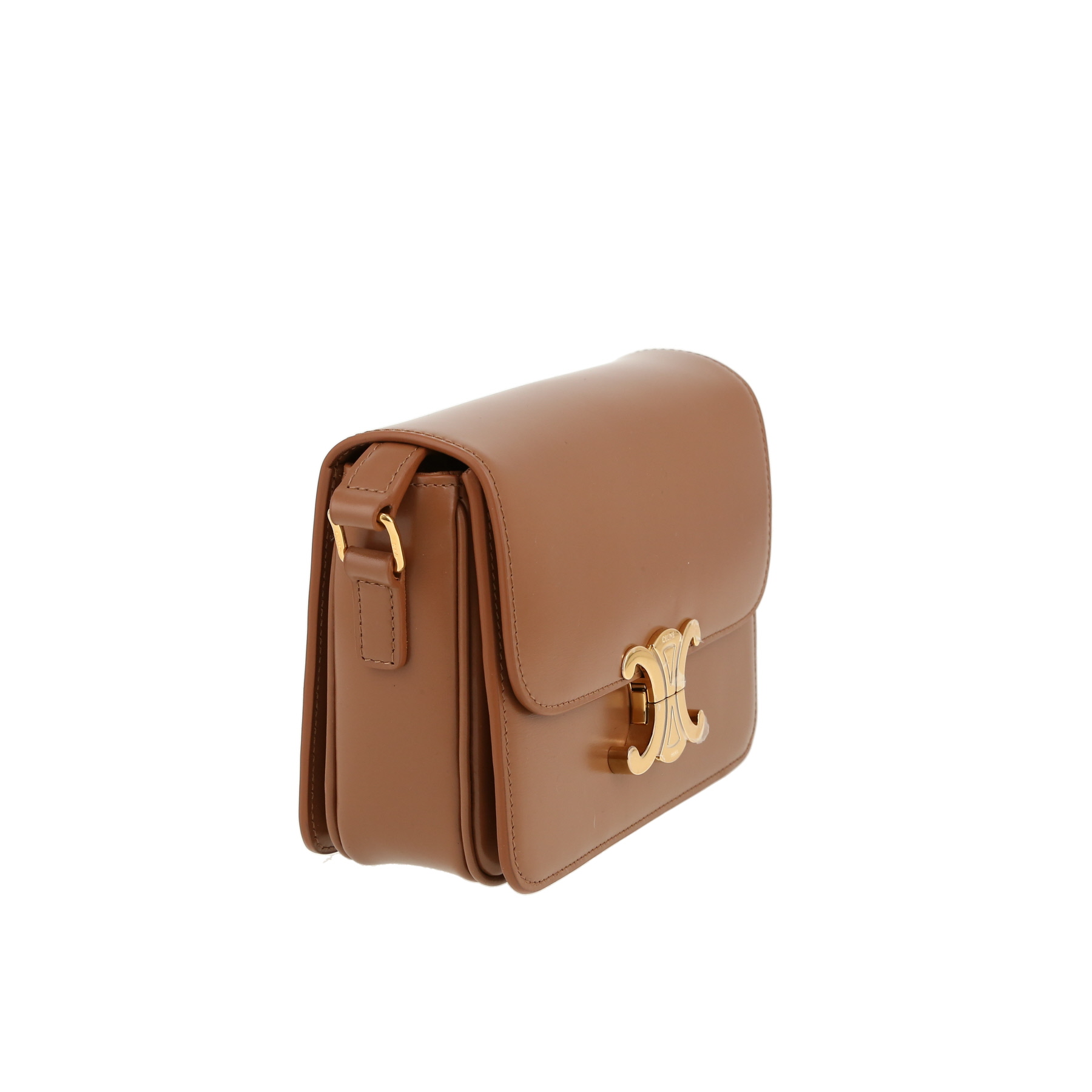 Sac bandoulière Celine  Triomphe Teen en cuir marron