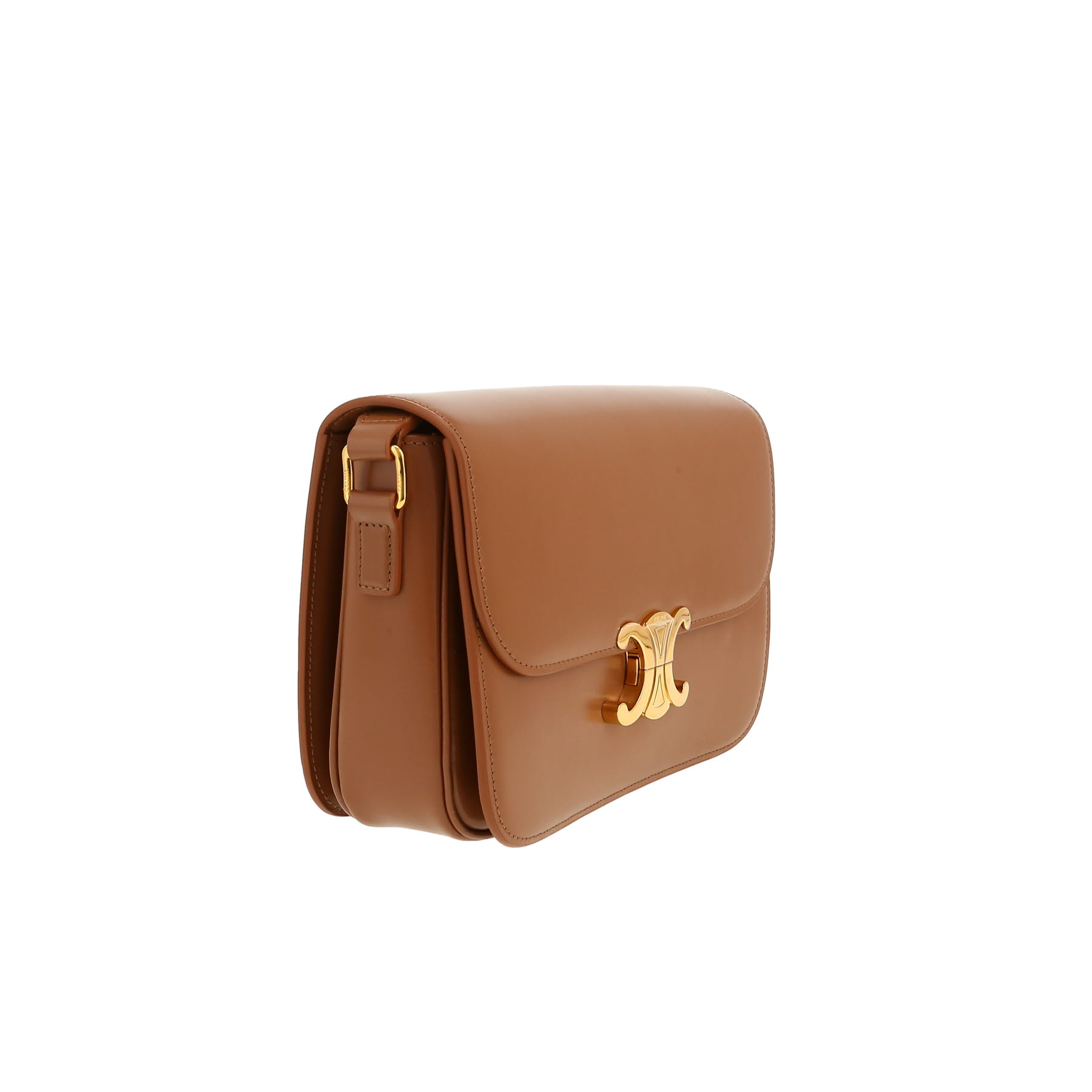 Celine  Triomphe shoulder bag  in brown leather