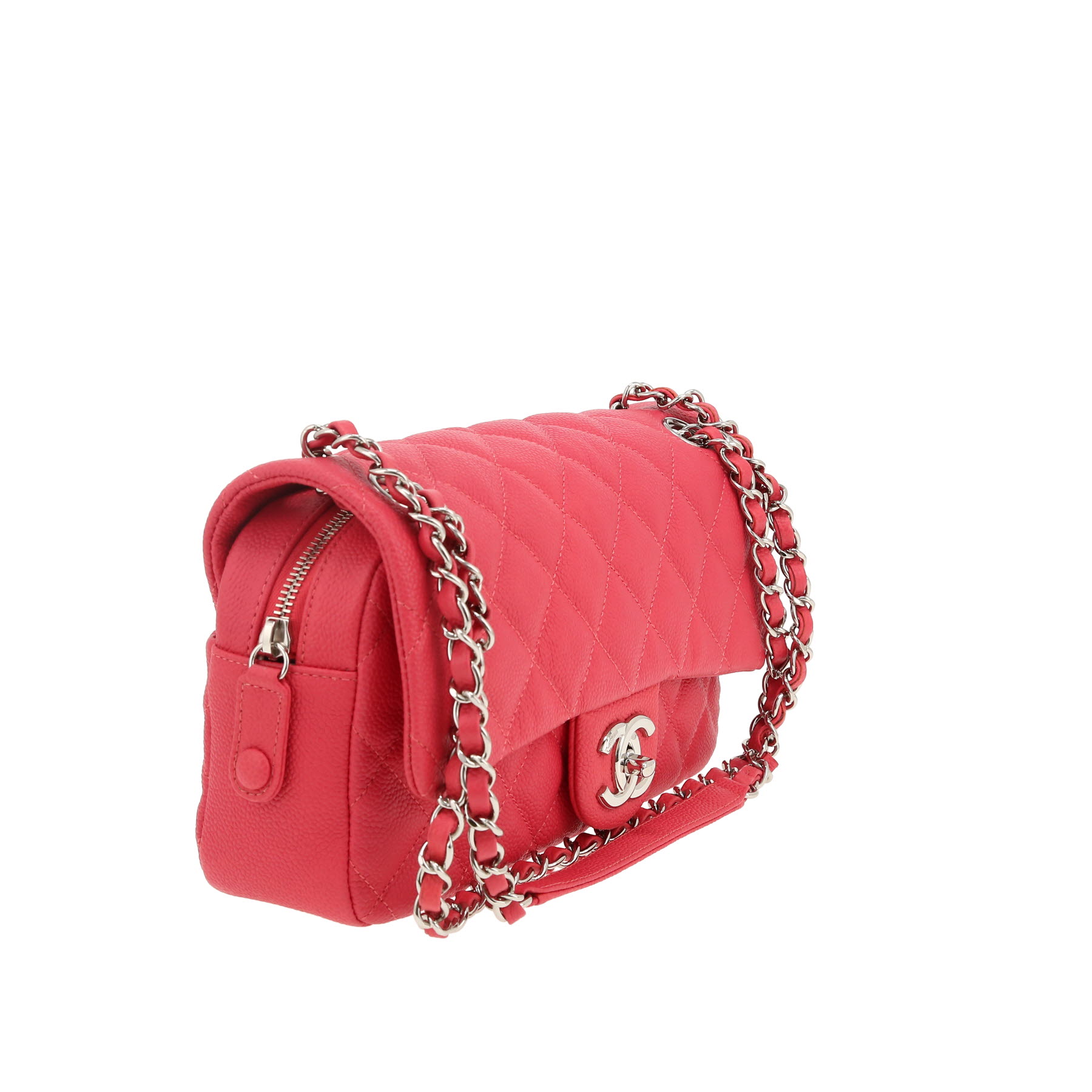 Sac à main Chanel  Timeless en cuir grainé matelassé rose