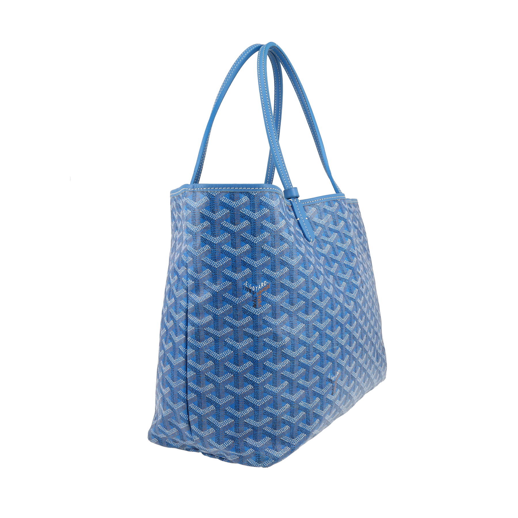Sac cabas Goyard  Saint-Louis en toile Goyardine bleue et cuir bleu