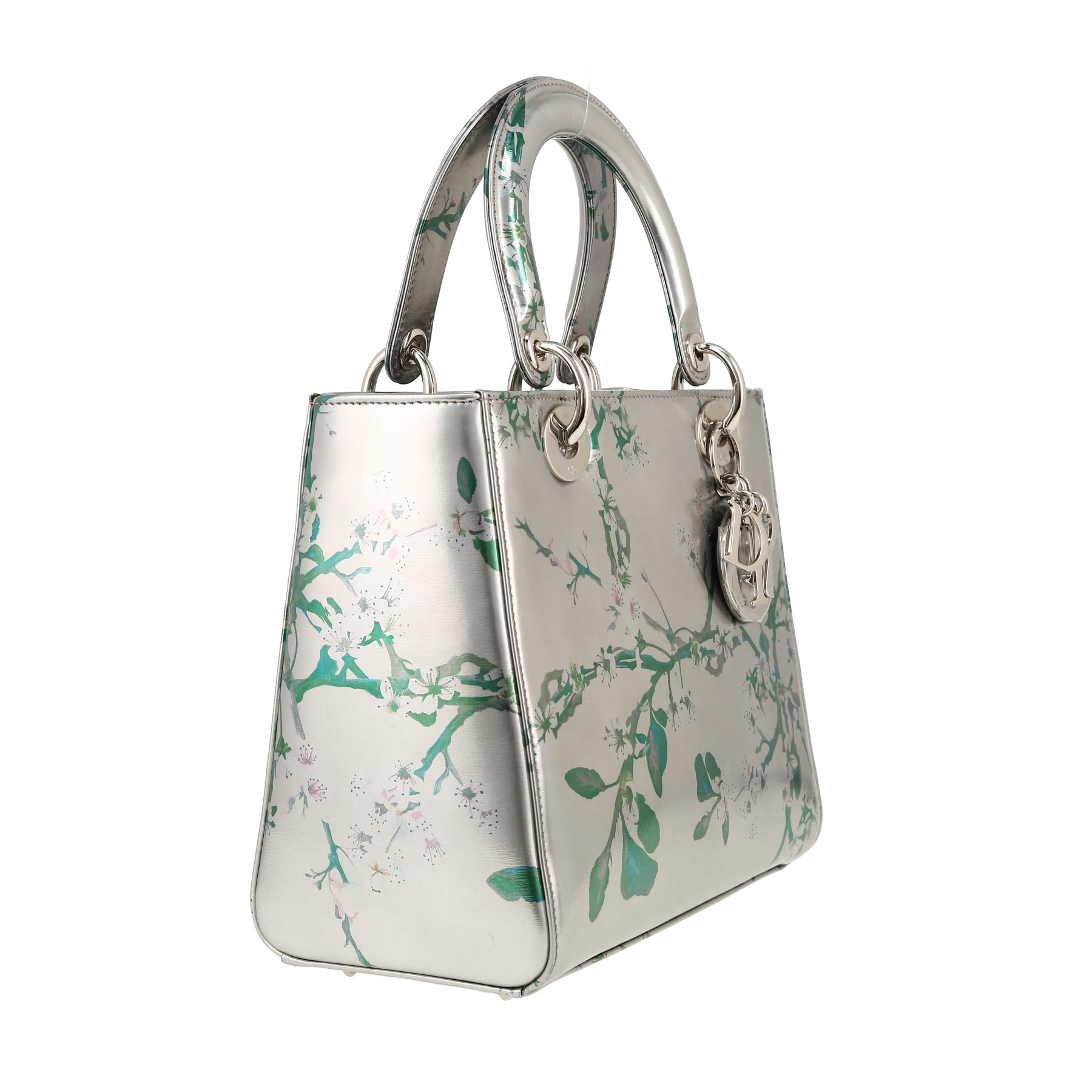 Dior  Lady Dior handbag  in silver leather
