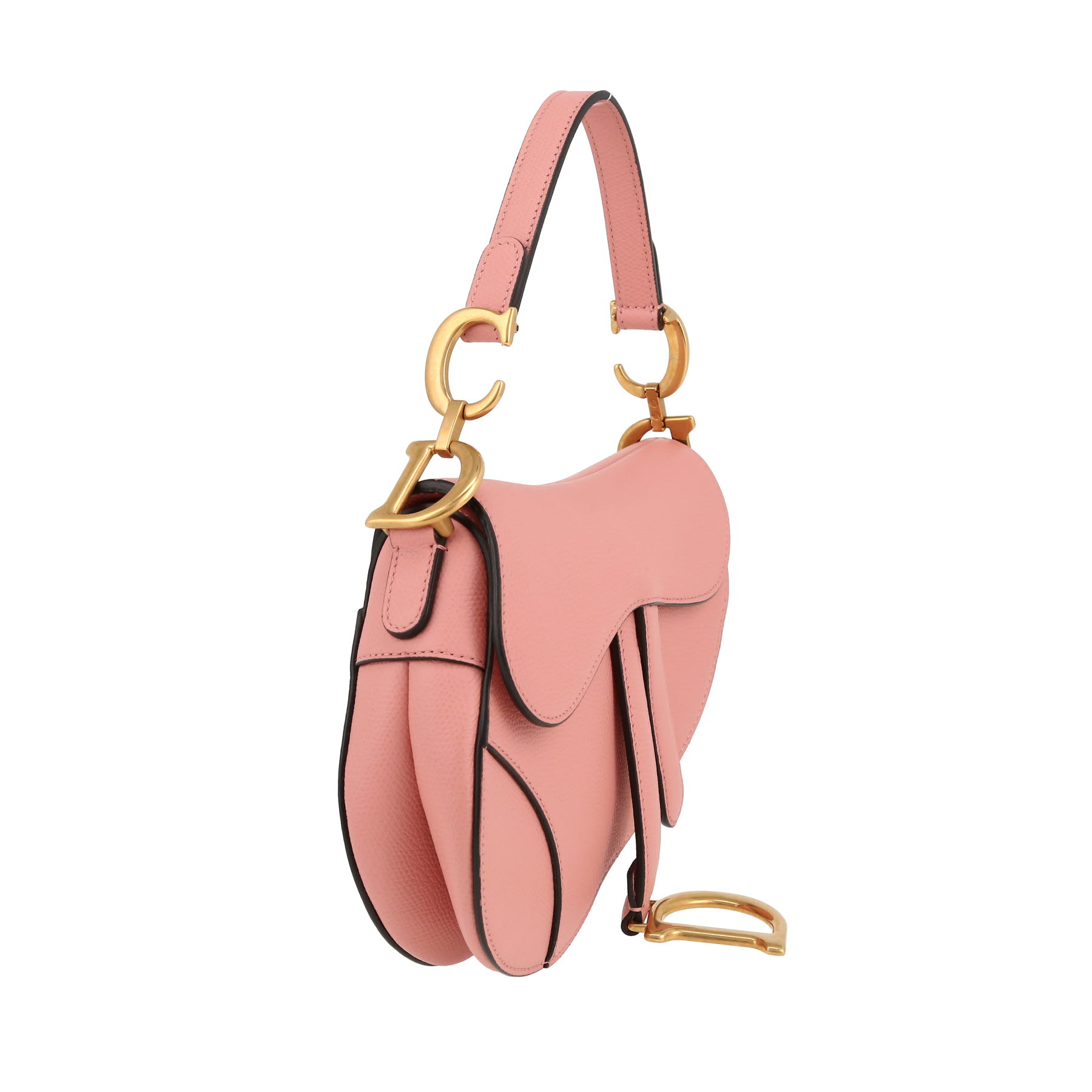 Dior  Saddle mini  handbag  in pink grained leather