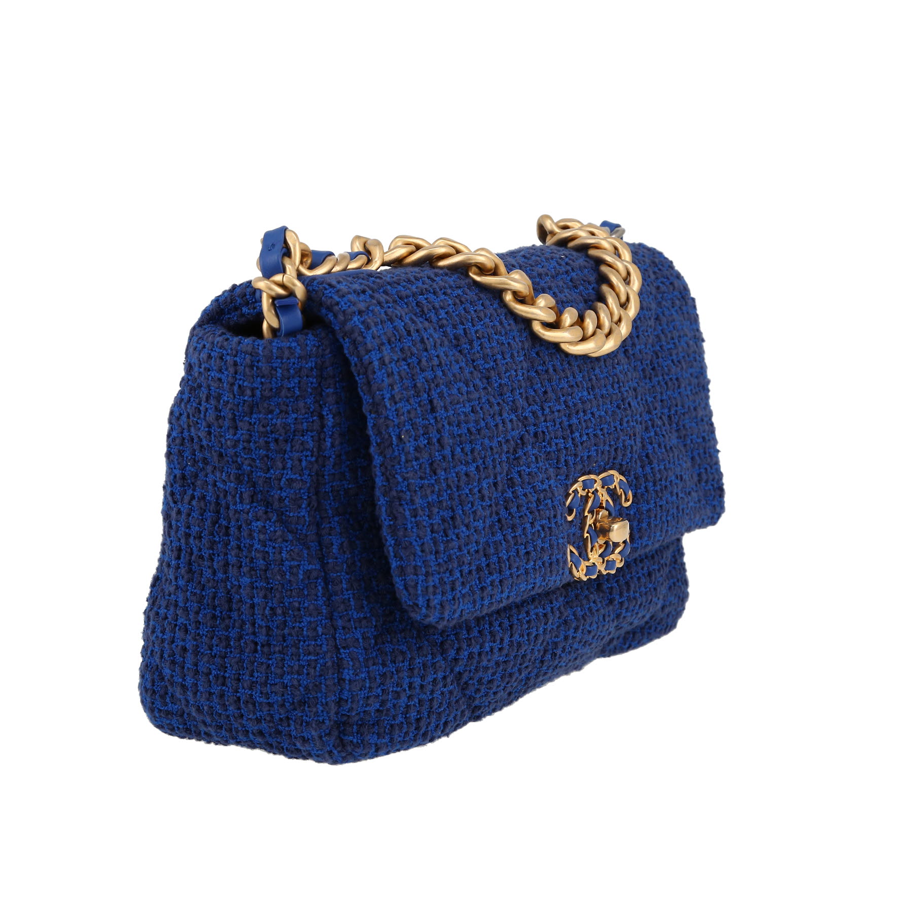 Chanel  19 shoulder bag  in blue tweed