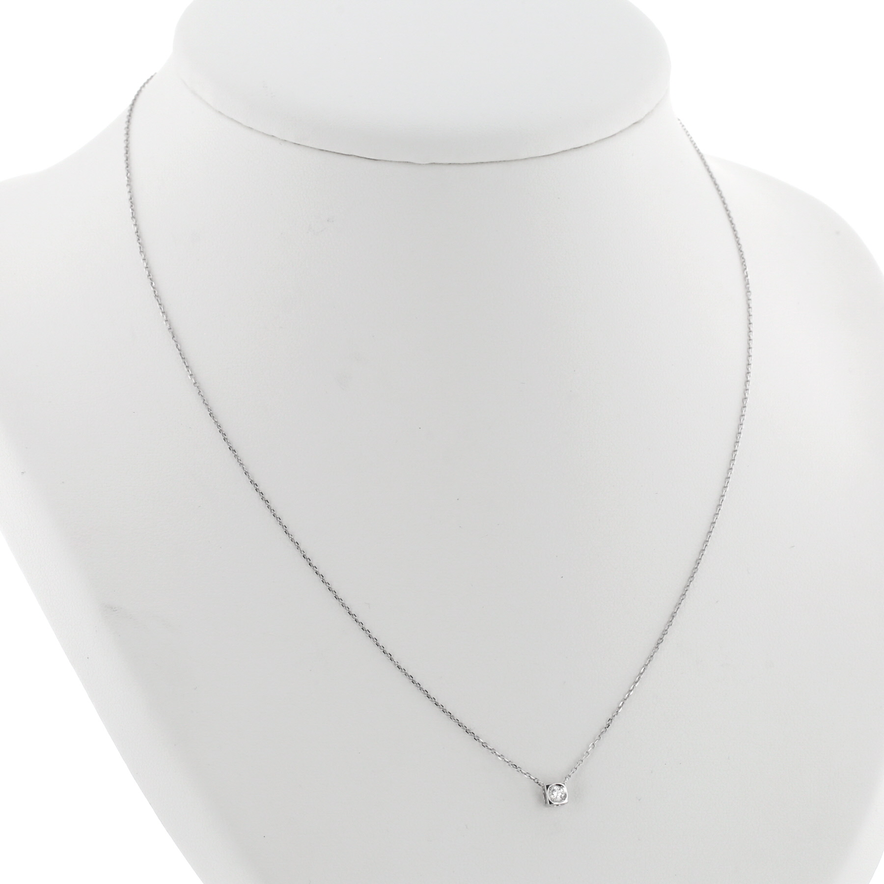 Collier Dinh Van Le Cube Diamant petit modèle en or blanc et diamant