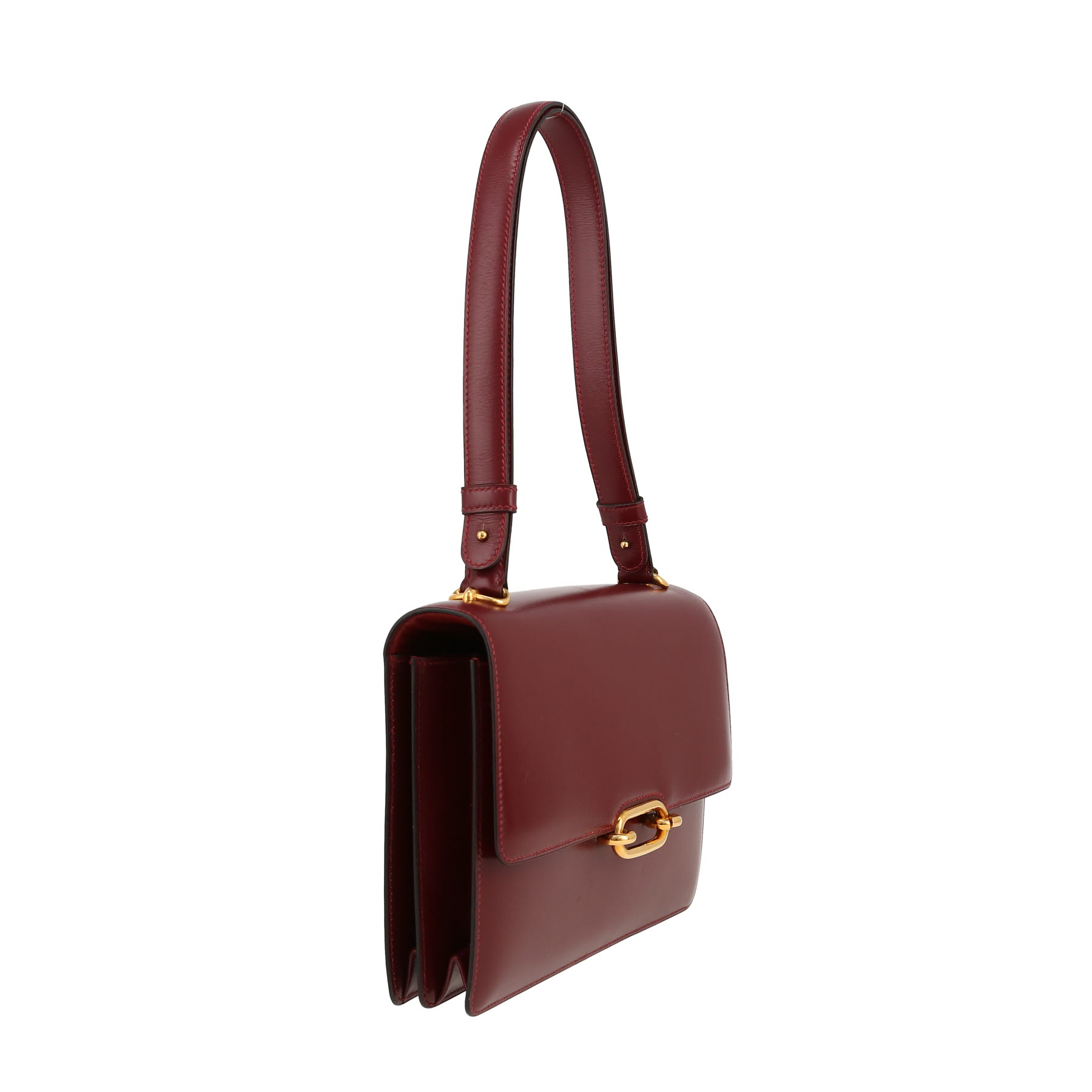 Hermès  Fonsbelle shoulder bag  in burgundy box leather