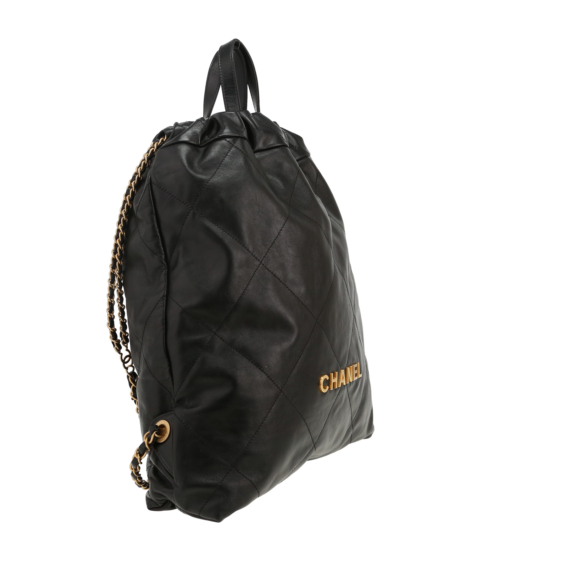 Sac à dos Chanel  22 en cuir noir