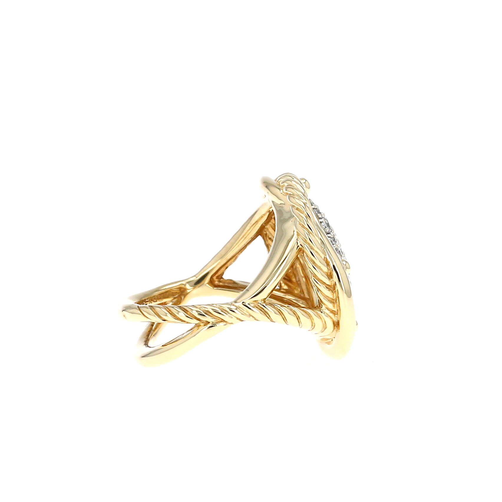 David Yurman  ring in yellow gold and diamonds