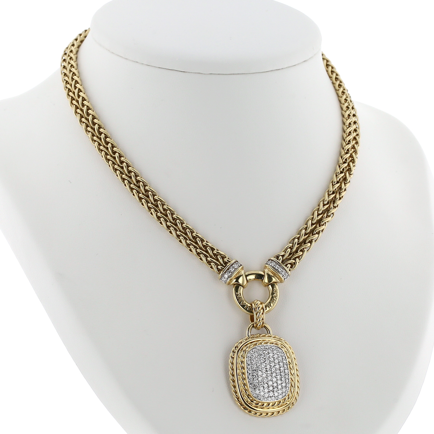 David Yurman  necklace in yellow gold and diamonds