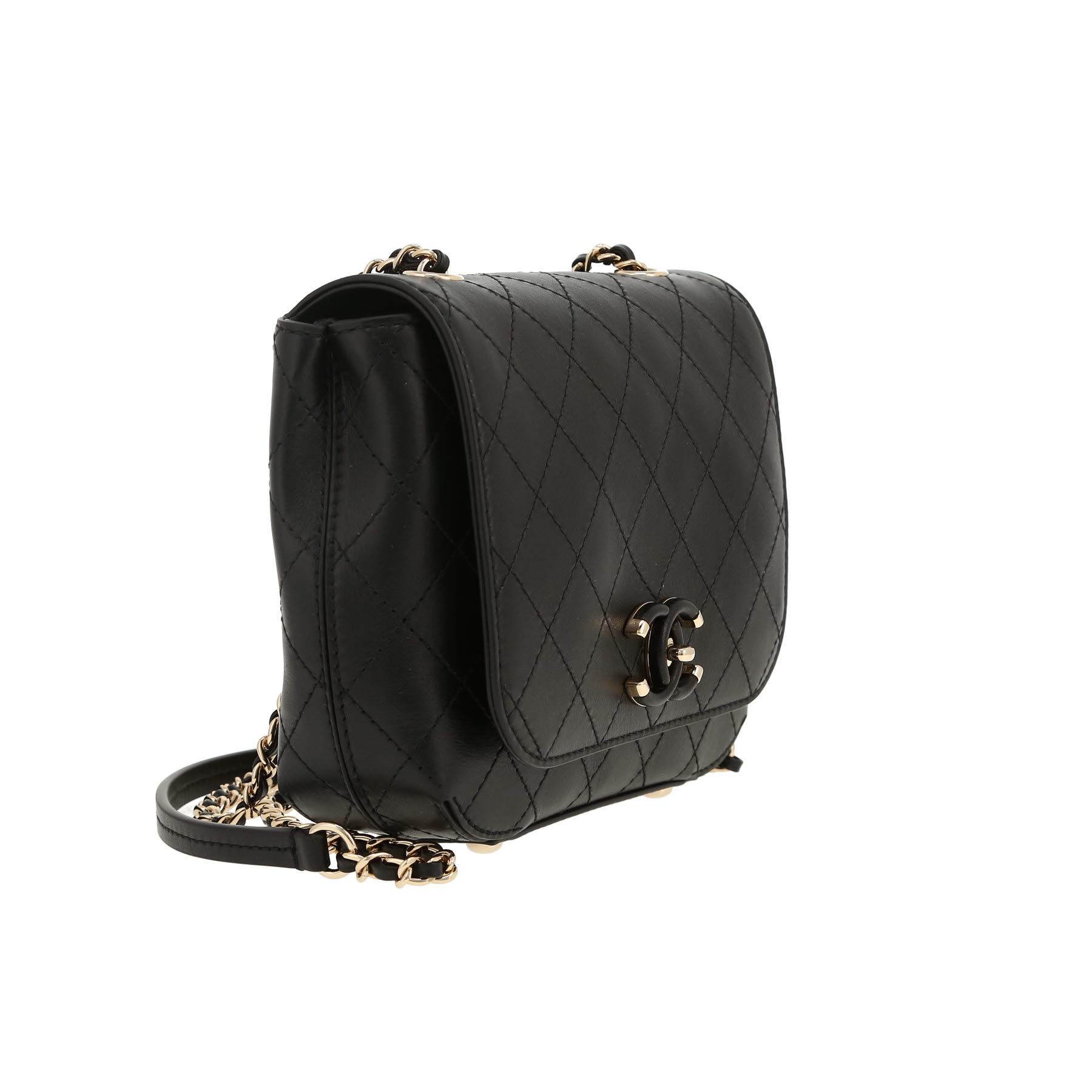 Chanel   shoulder bag  in black leather