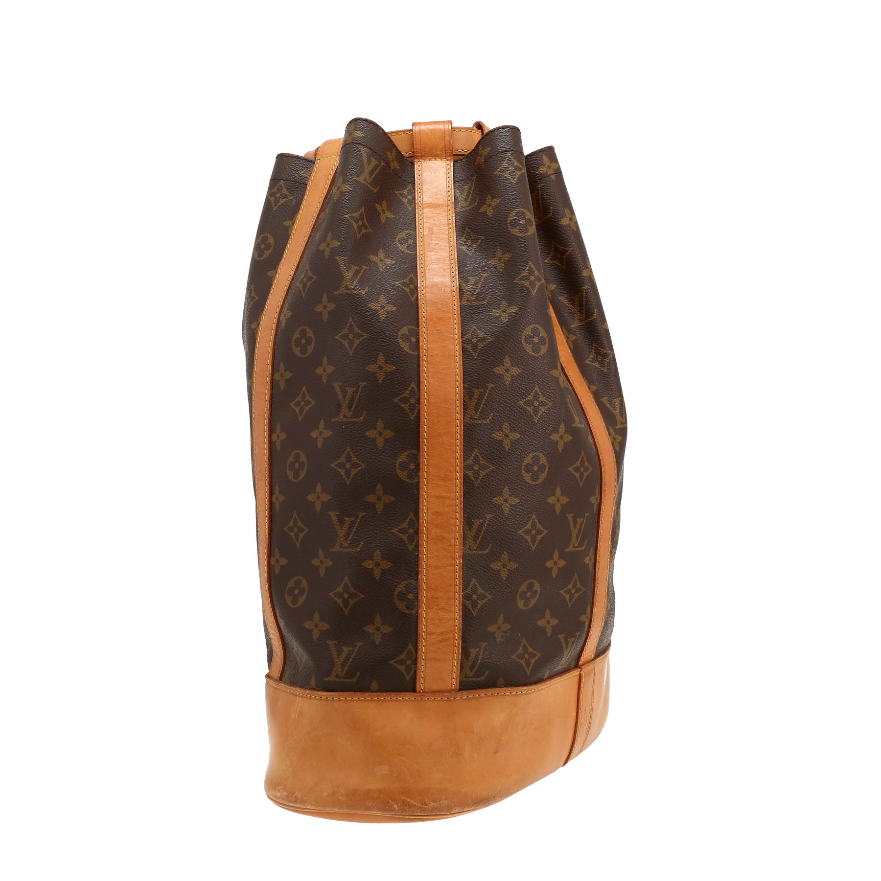 Sac à dos Louis Vuitton  Randonnée en toile monogram marron et cuir naturel
