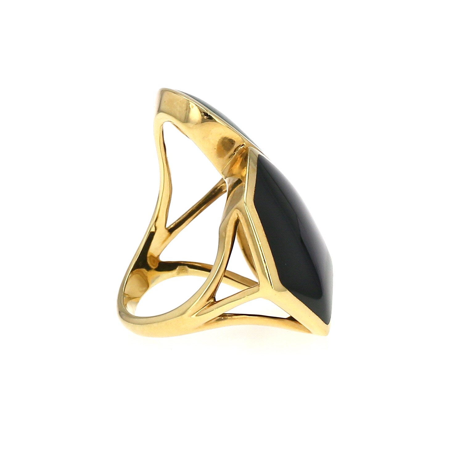 Anello Vintage  in oro giallo, madreperla e pietre colorate