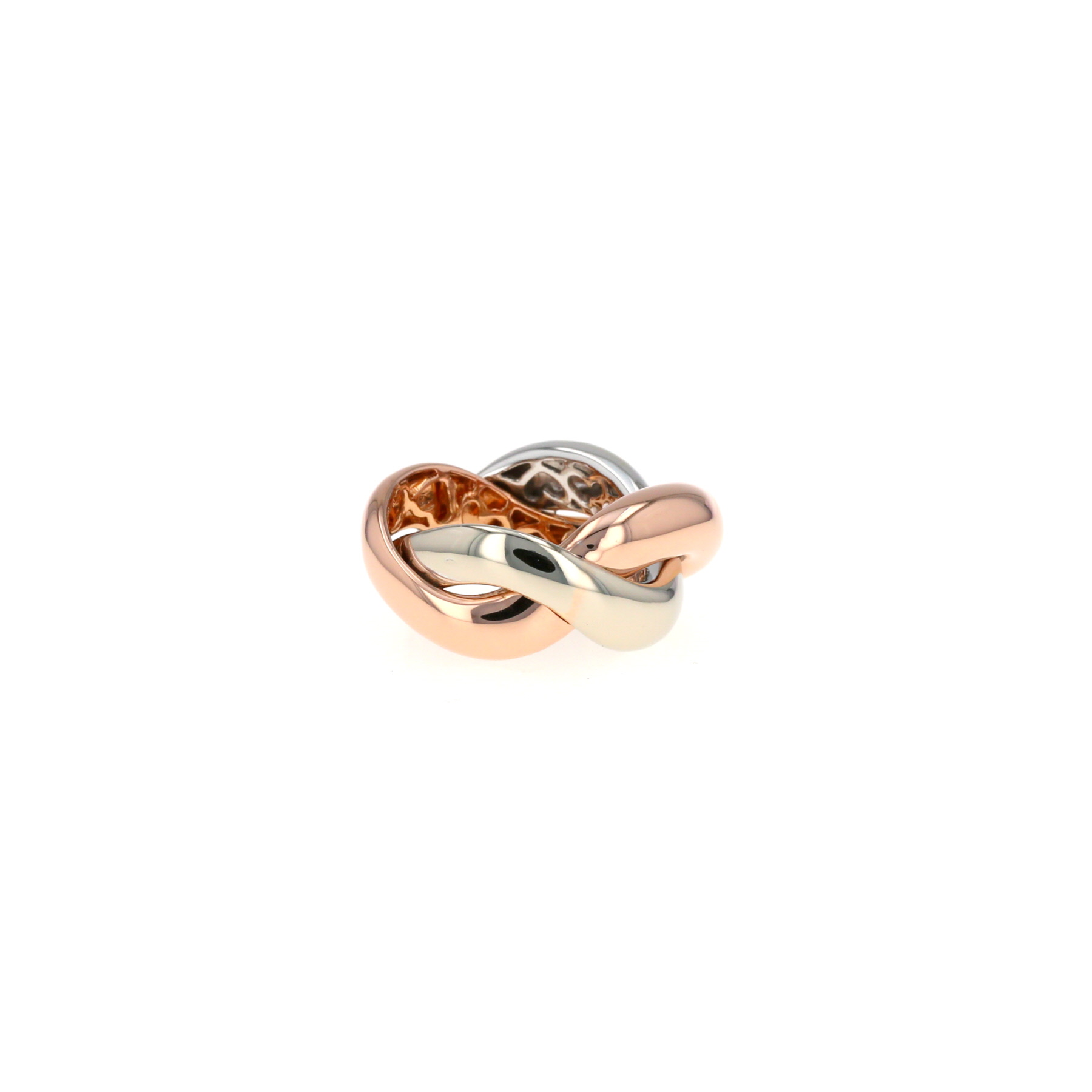 Half-articulated Poiray Tresse ring in pink gold and white gold Half-articulated Poiray Tresse ring in pink gold and white gold