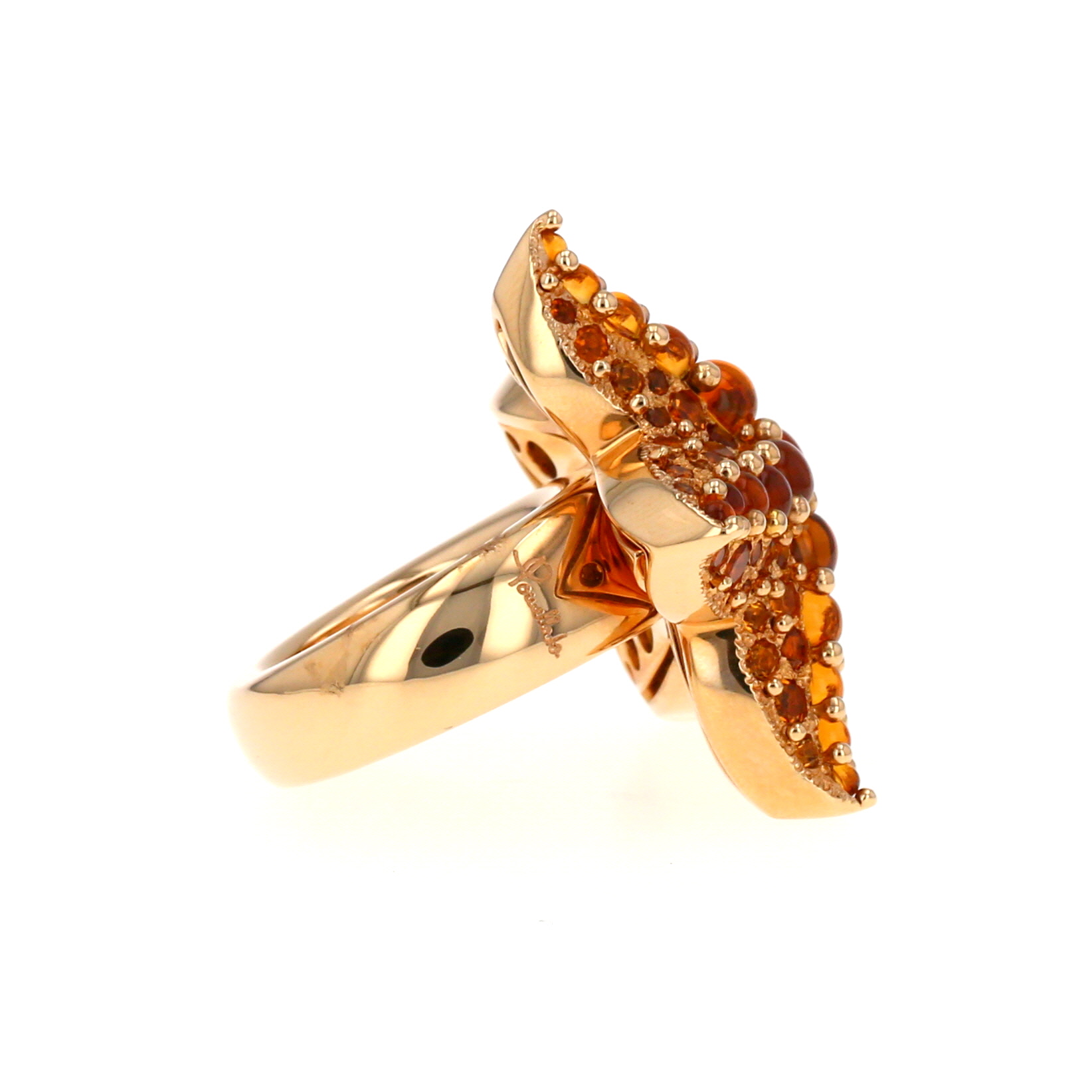 Anello Pomellato Sirène in oro rosa e quarzi citrini