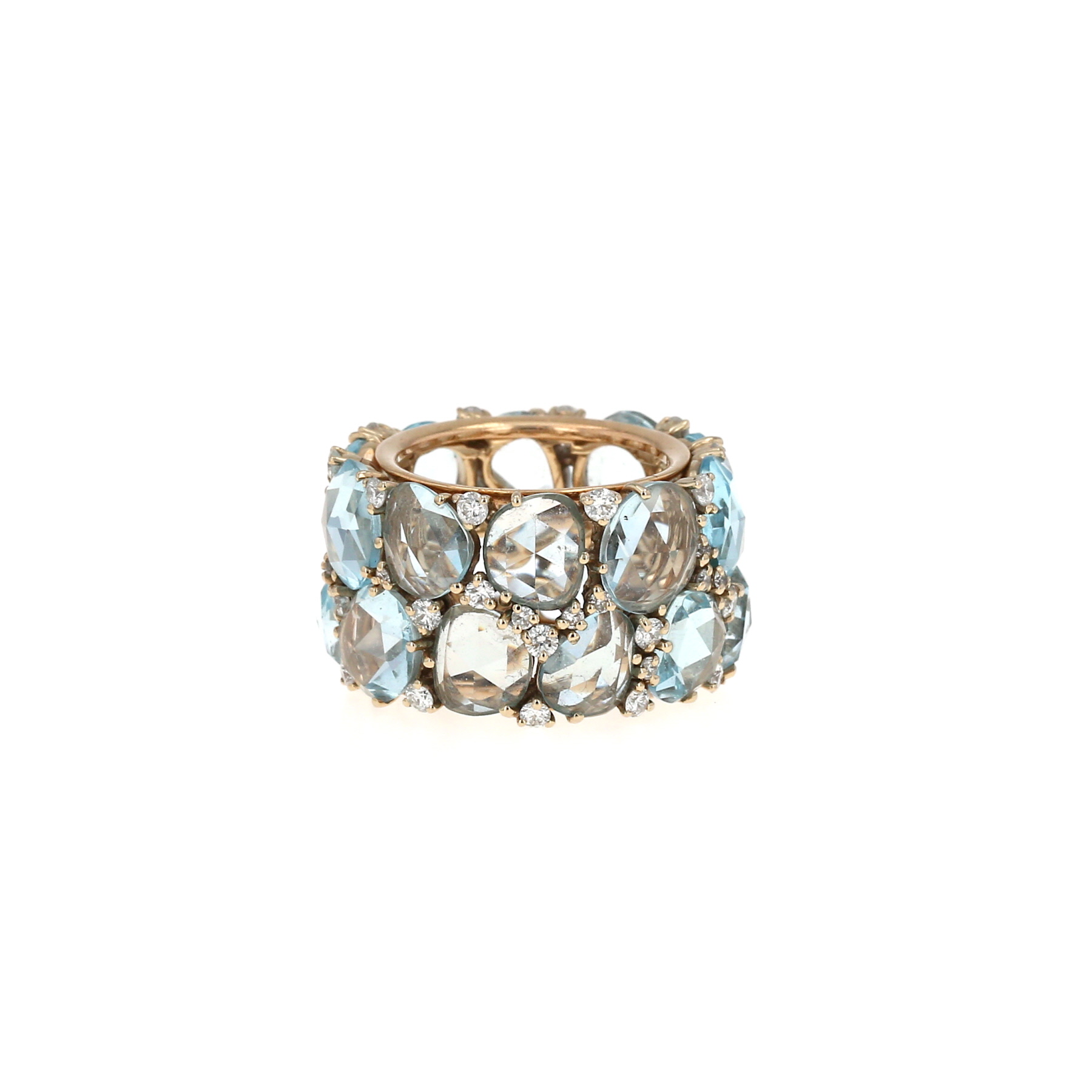 Pomellato Lulu ring in pink gold,  topaz and diamonds