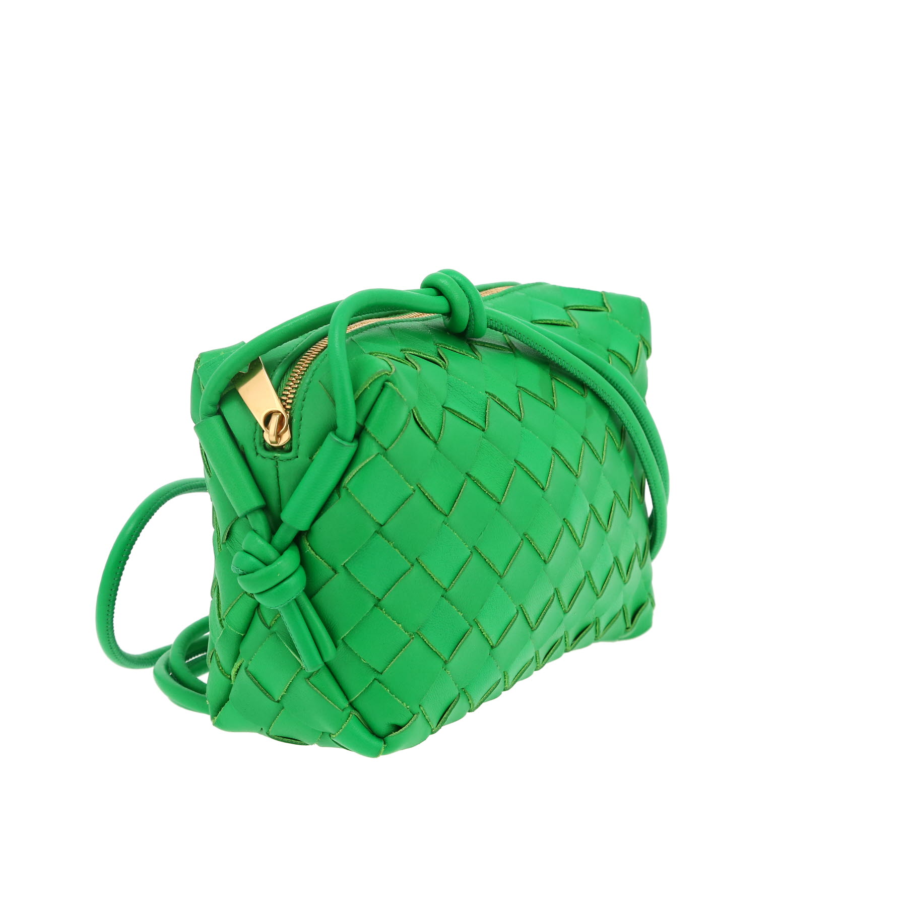 Borsa Bottega Veneta  Loop modello piccolo  in pelle intrecciata verde