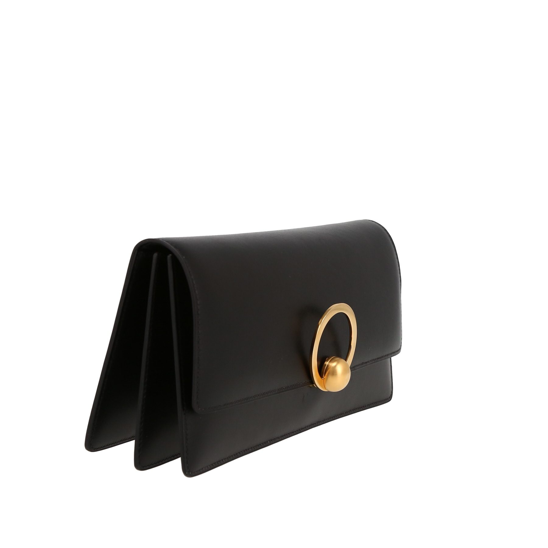 Pochette Hermès  Ring en cuir box noir