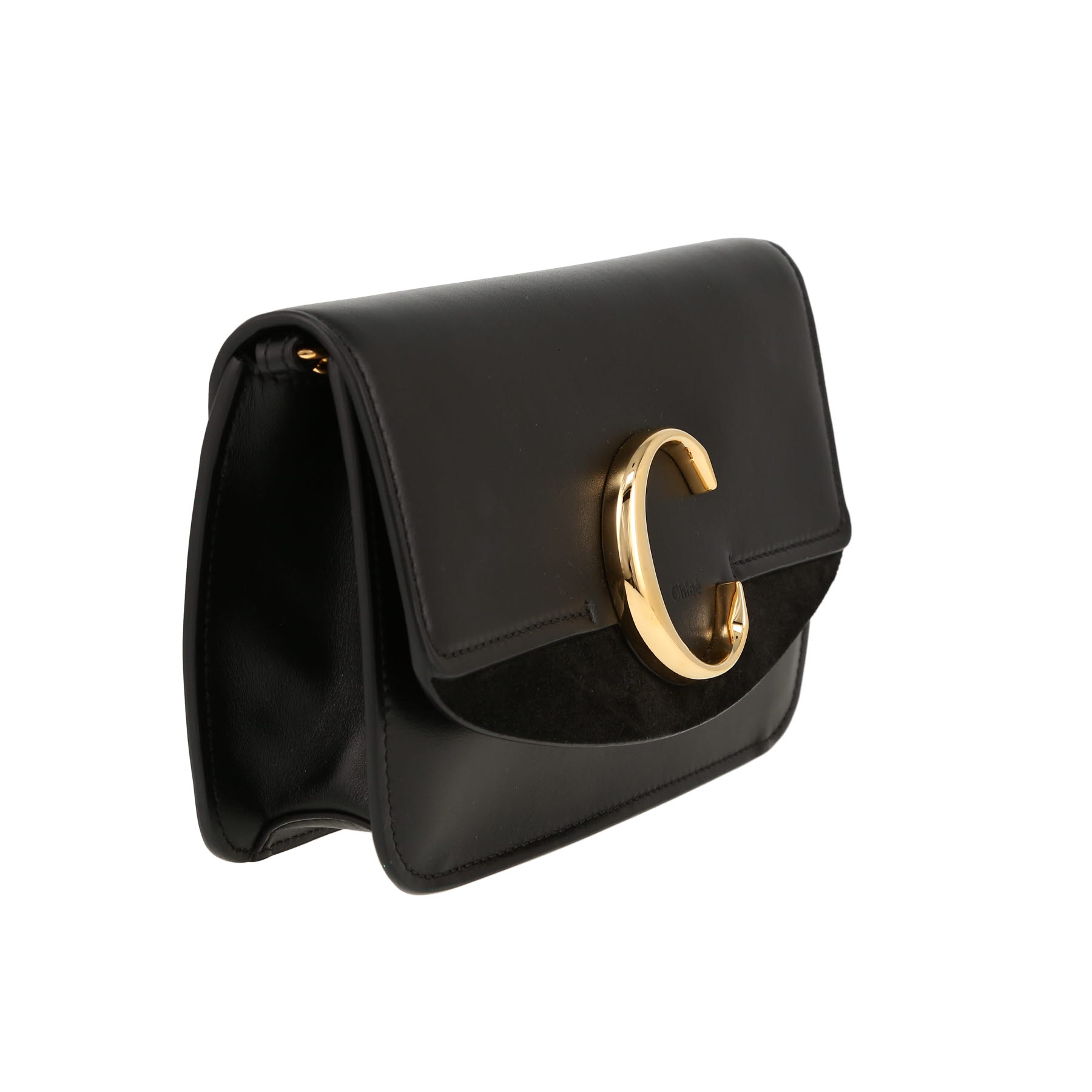 Sac bandoulière Chloé  C en cuir noir