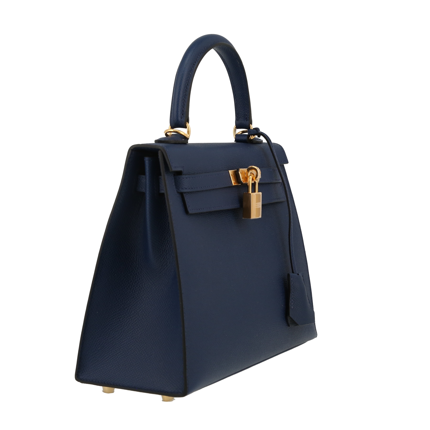 Borsa Hermès  Kelly 25 cm in pelle Epsom blu