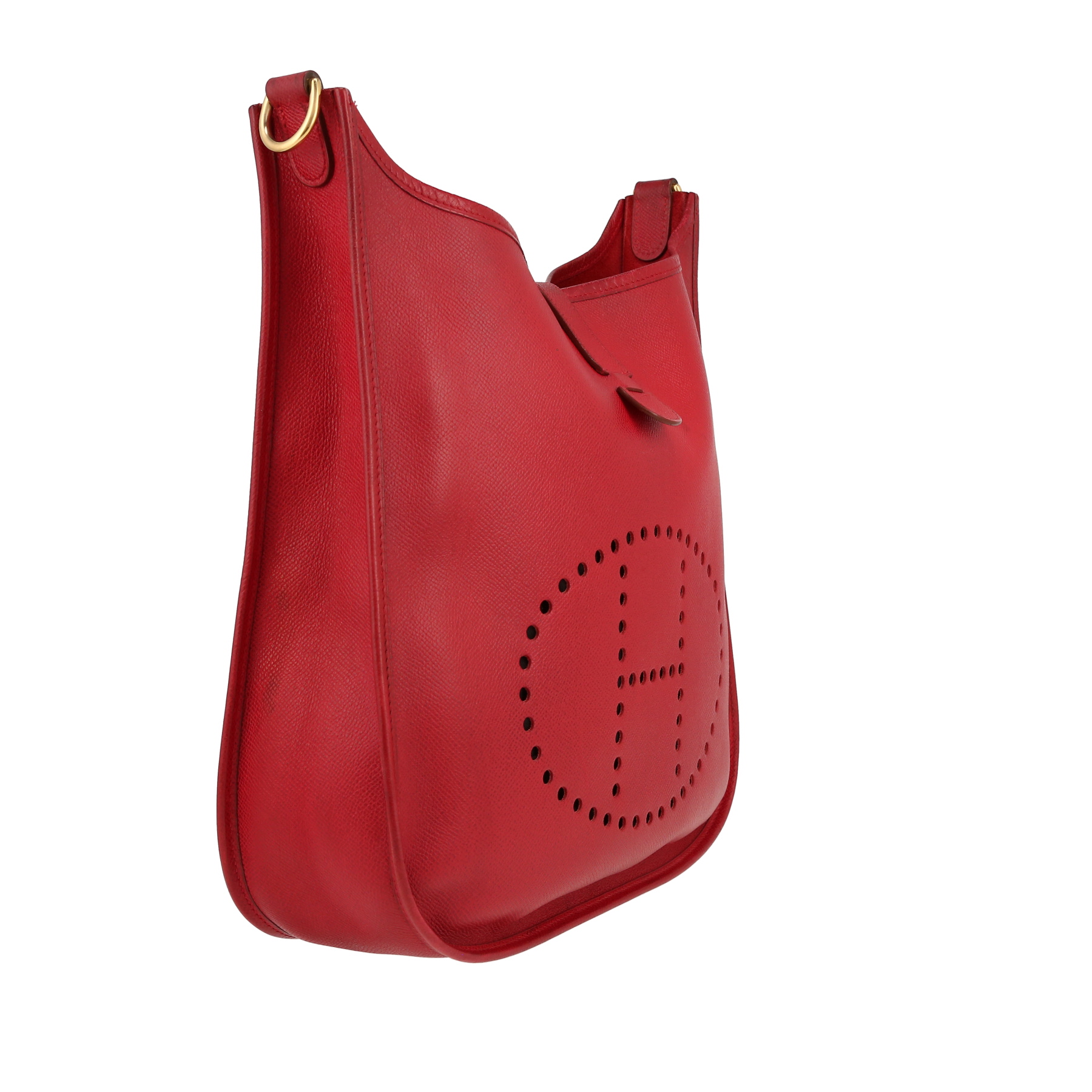 Hermès  Evelyne shoulder bag  in red Courchevel leather