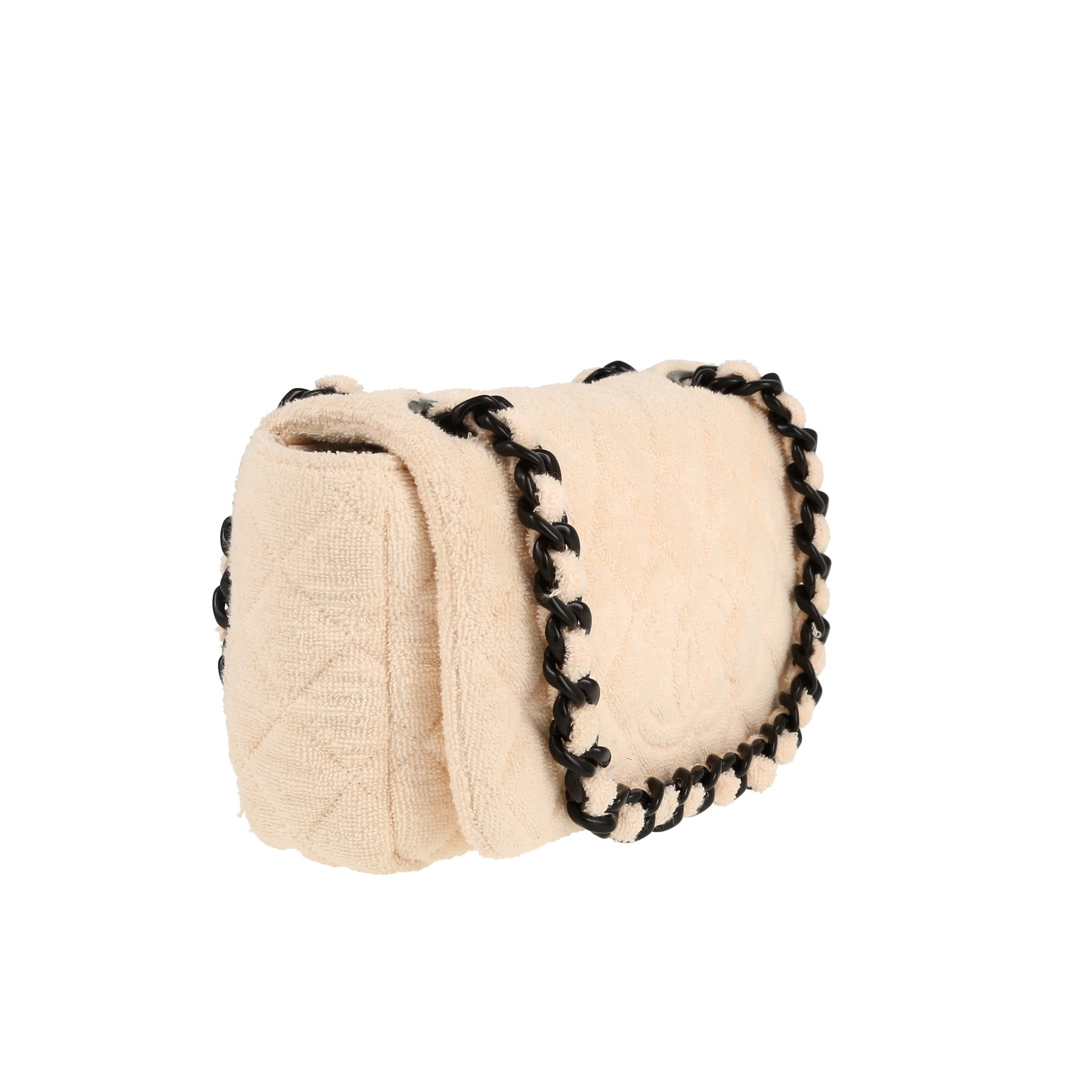 Chanel   handbag  in beige terry fabric