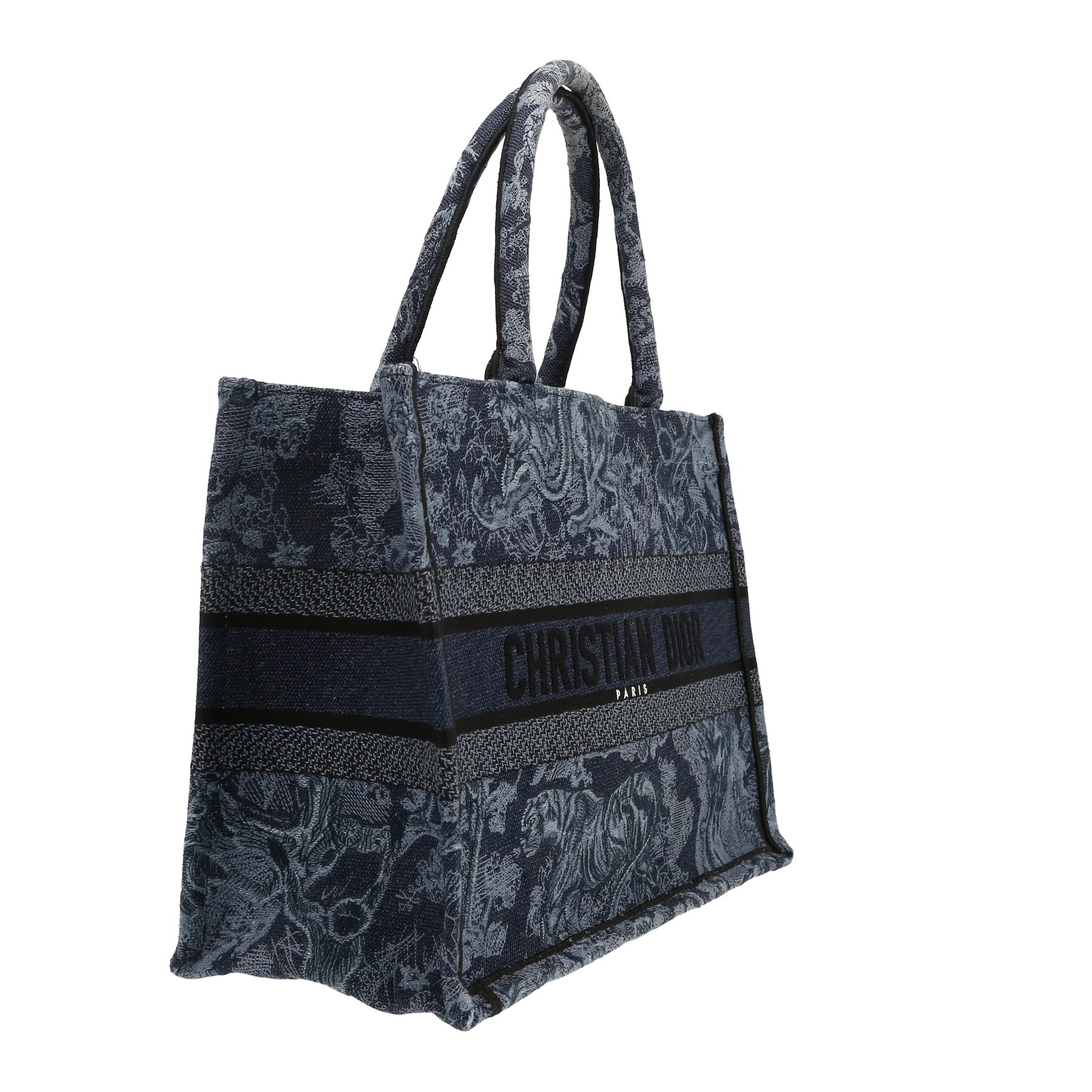 Bolso Cabás Dior  Book Tote modelo mediano  en lona denim azul