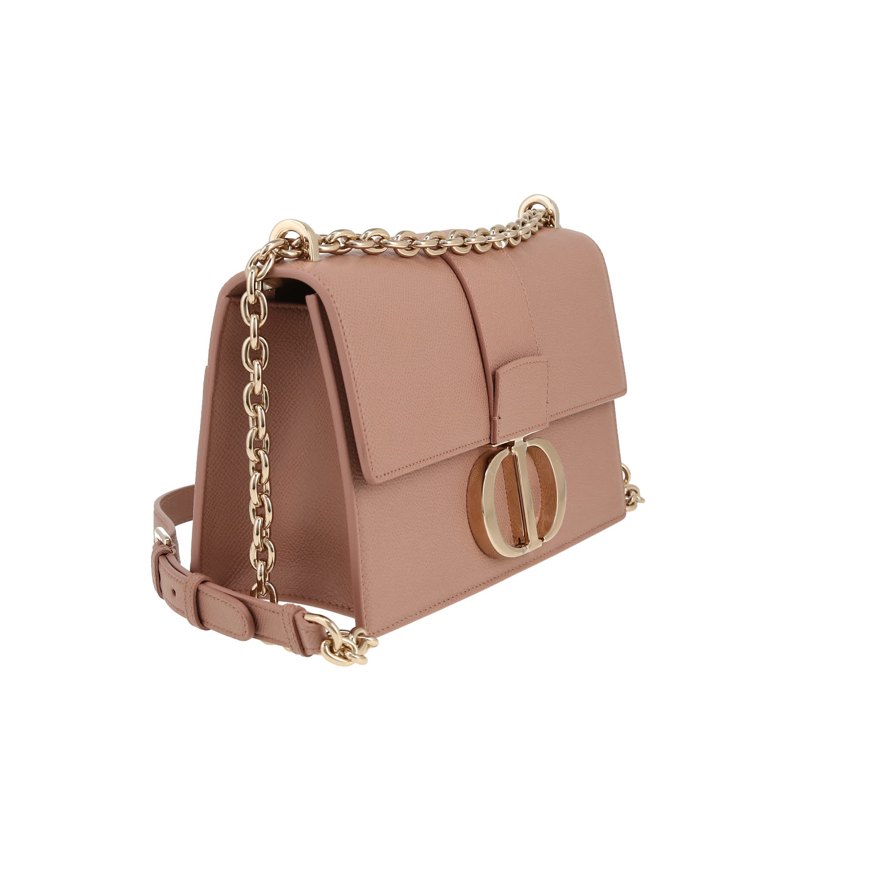 Sac bandoulière Dior  30 Montaigne en cuir grainé rose-poudre