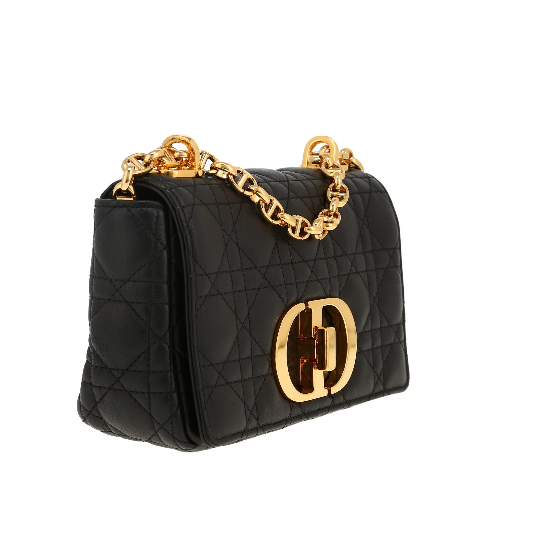 Dior  Caro handbag  in black leather cannage