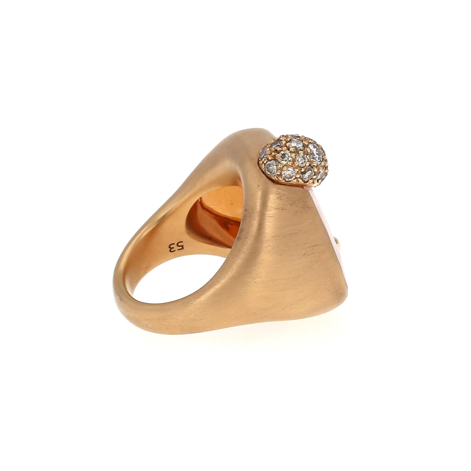 Pomellato Ritratto medium model ring in pink gold and quartz