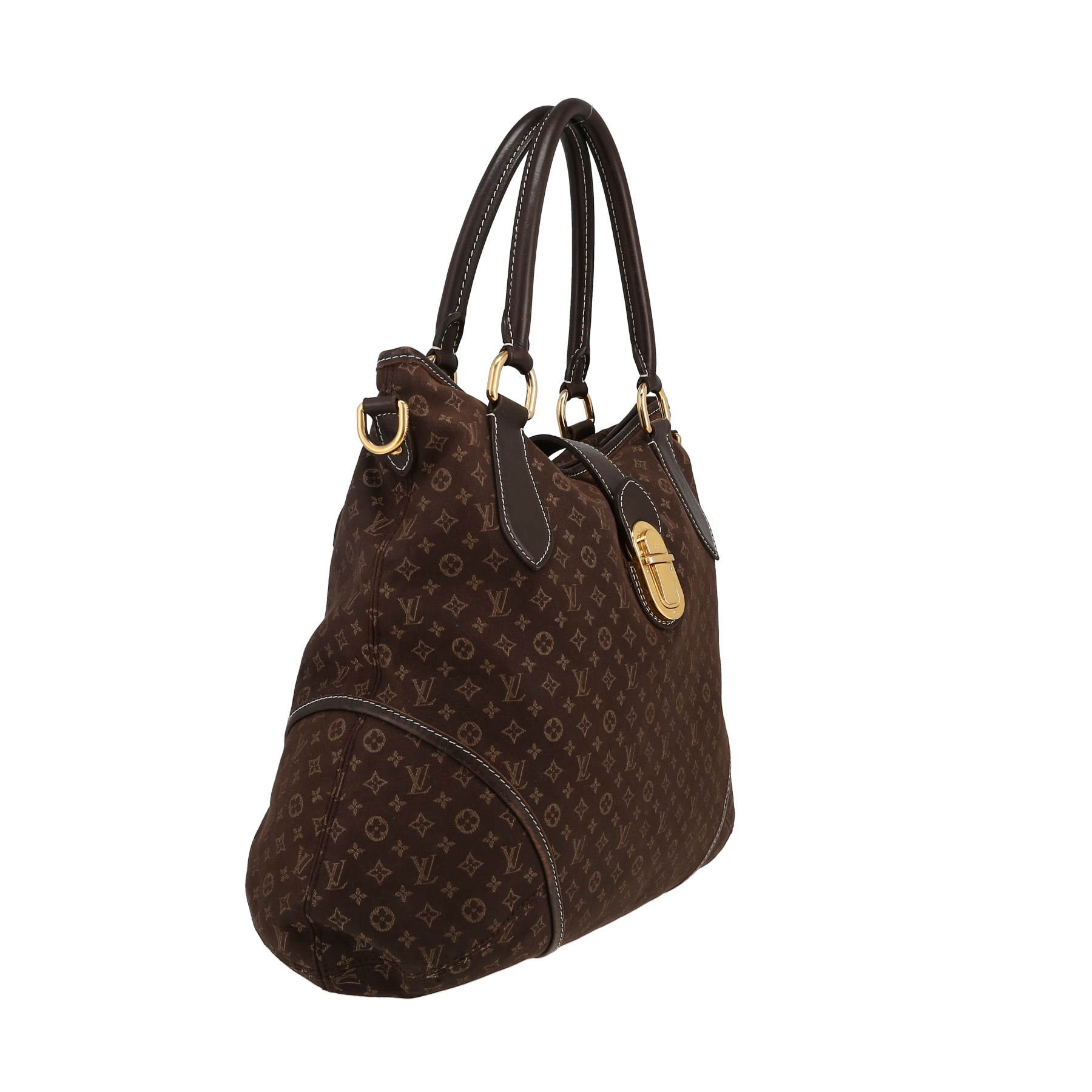 Sac à main Louis Vuitton  Elégie en toile monogram Idylle marron et cuir marron