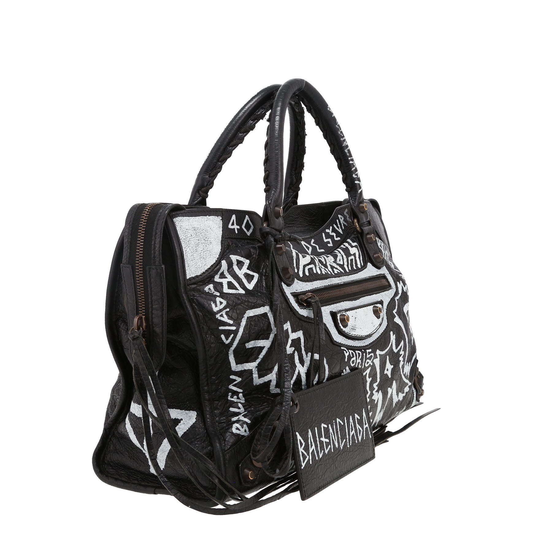 Bolso Balenciaga  City en cuero negro y blanco