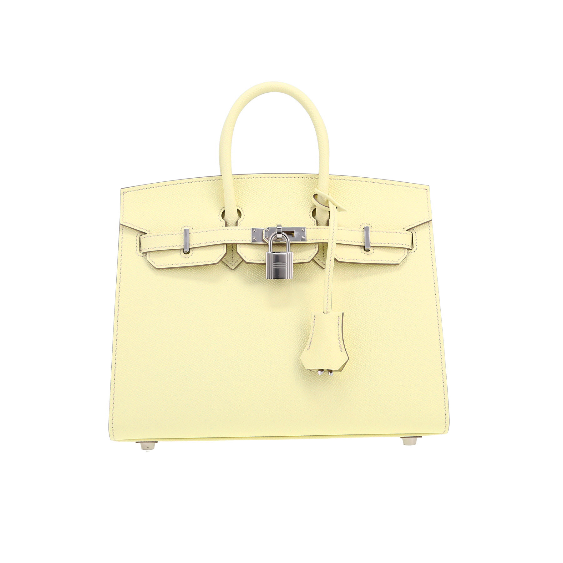 Birkin 25 cm Handbag In Jaune Milton Epsom Leather