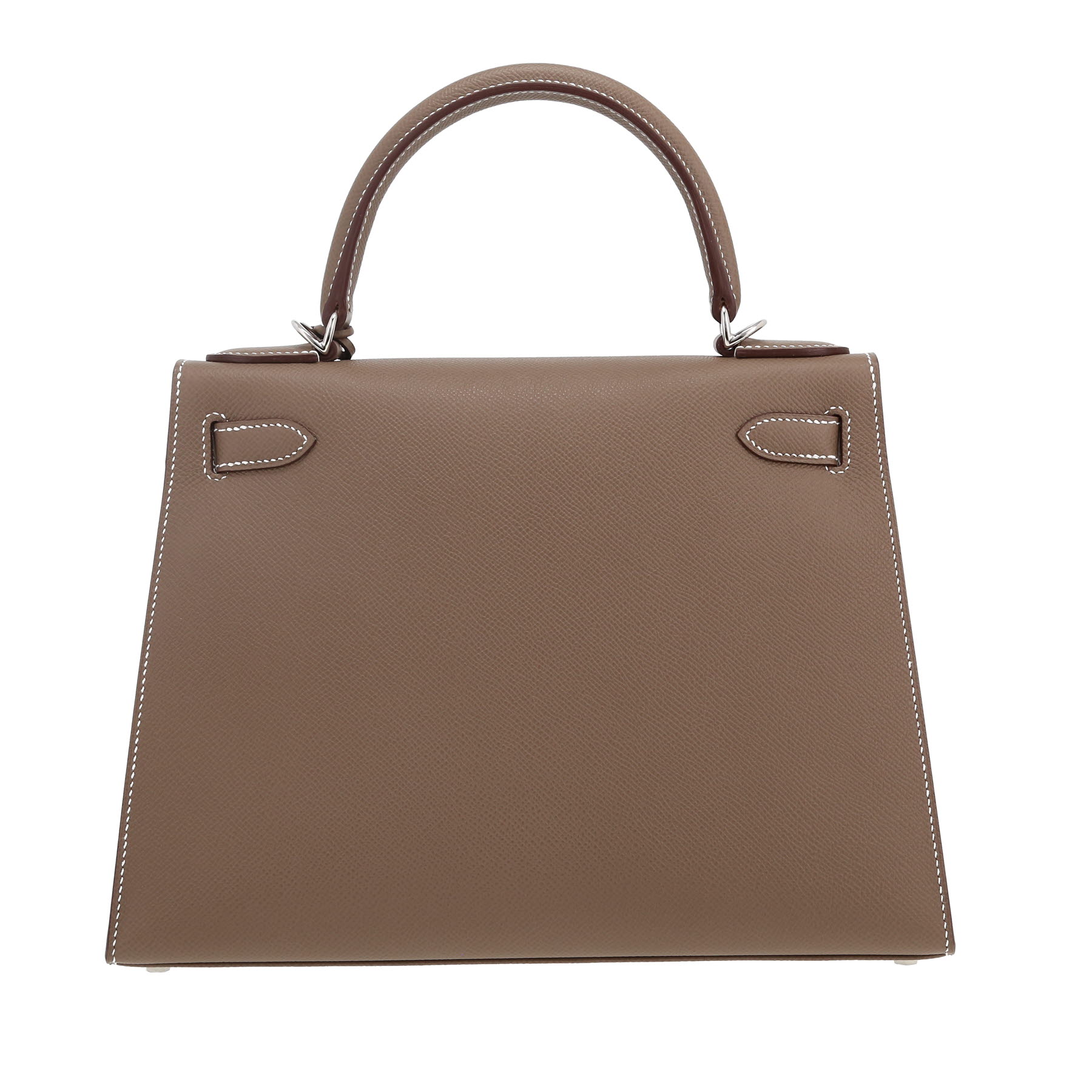 Kelly 28 cm Handbag In Etoupe Epsom Leather