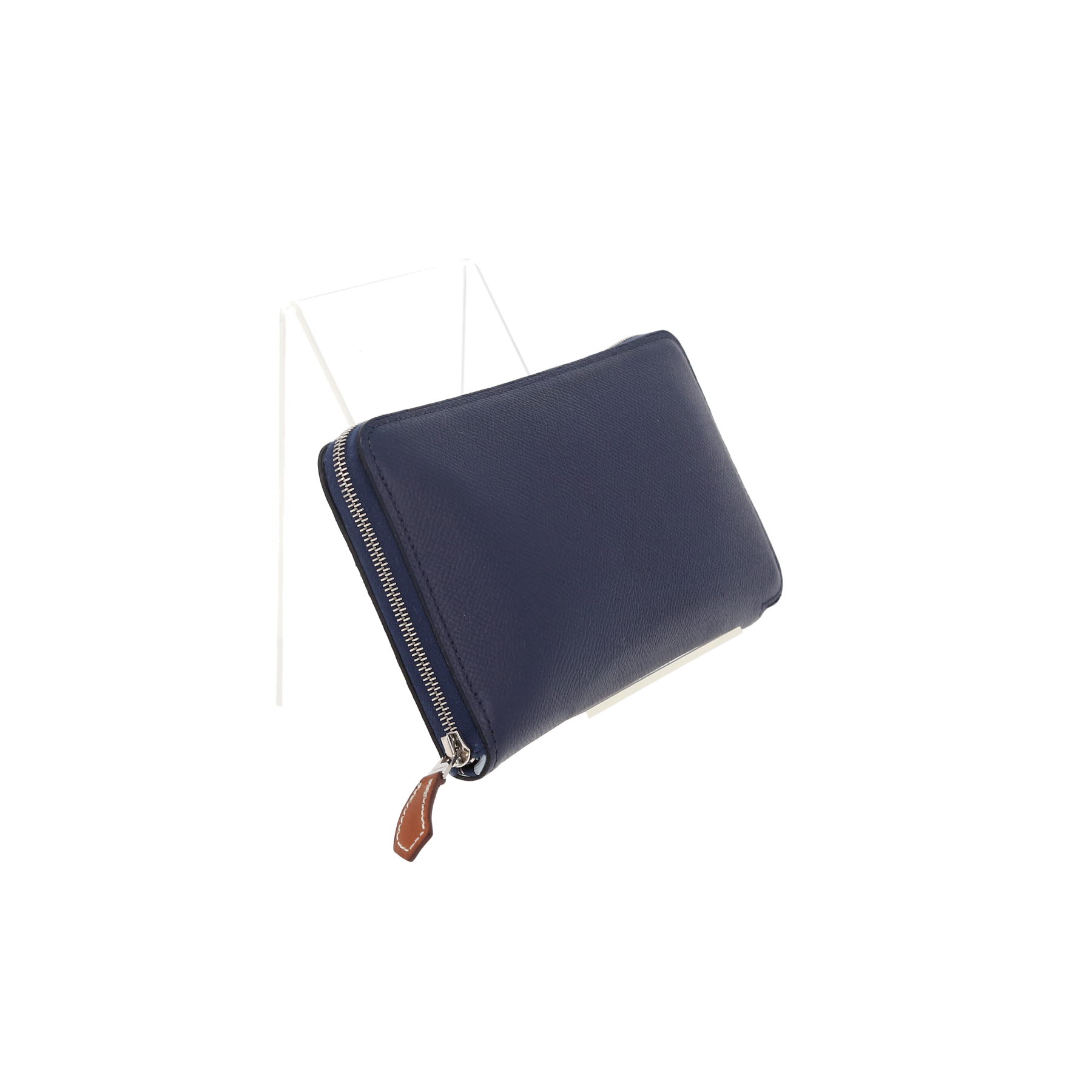 Portefeuille Hermès  Silk in en cuir epsom bleu et twill de soie bleu