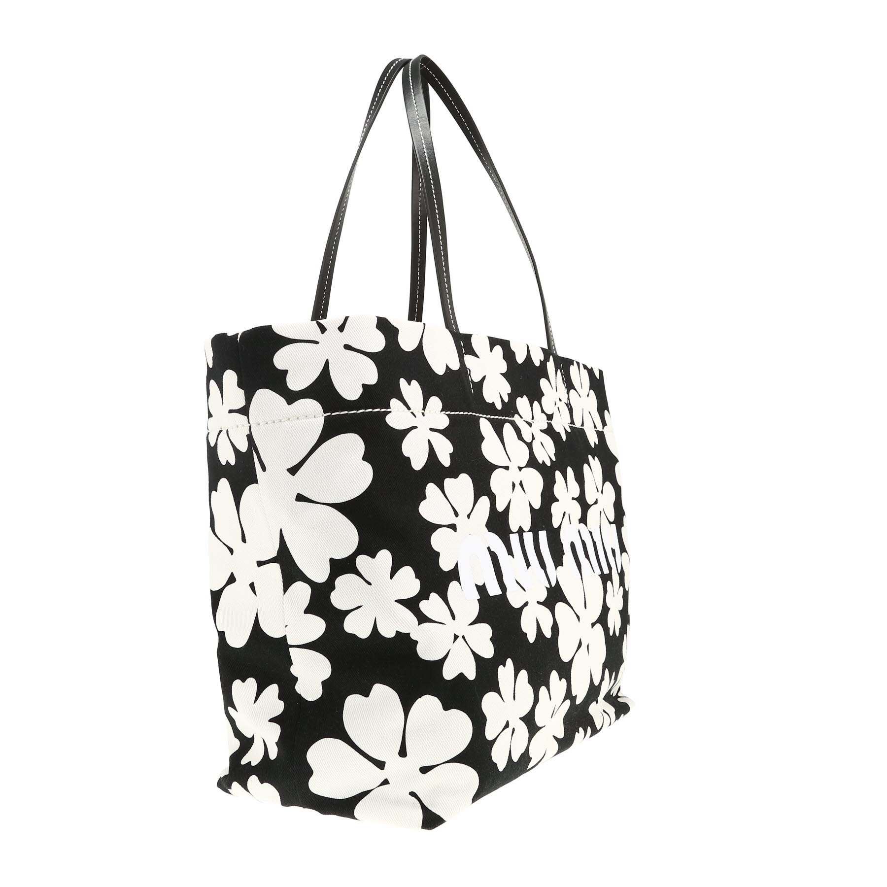 Miu Miu   handbag  in black and white canvas