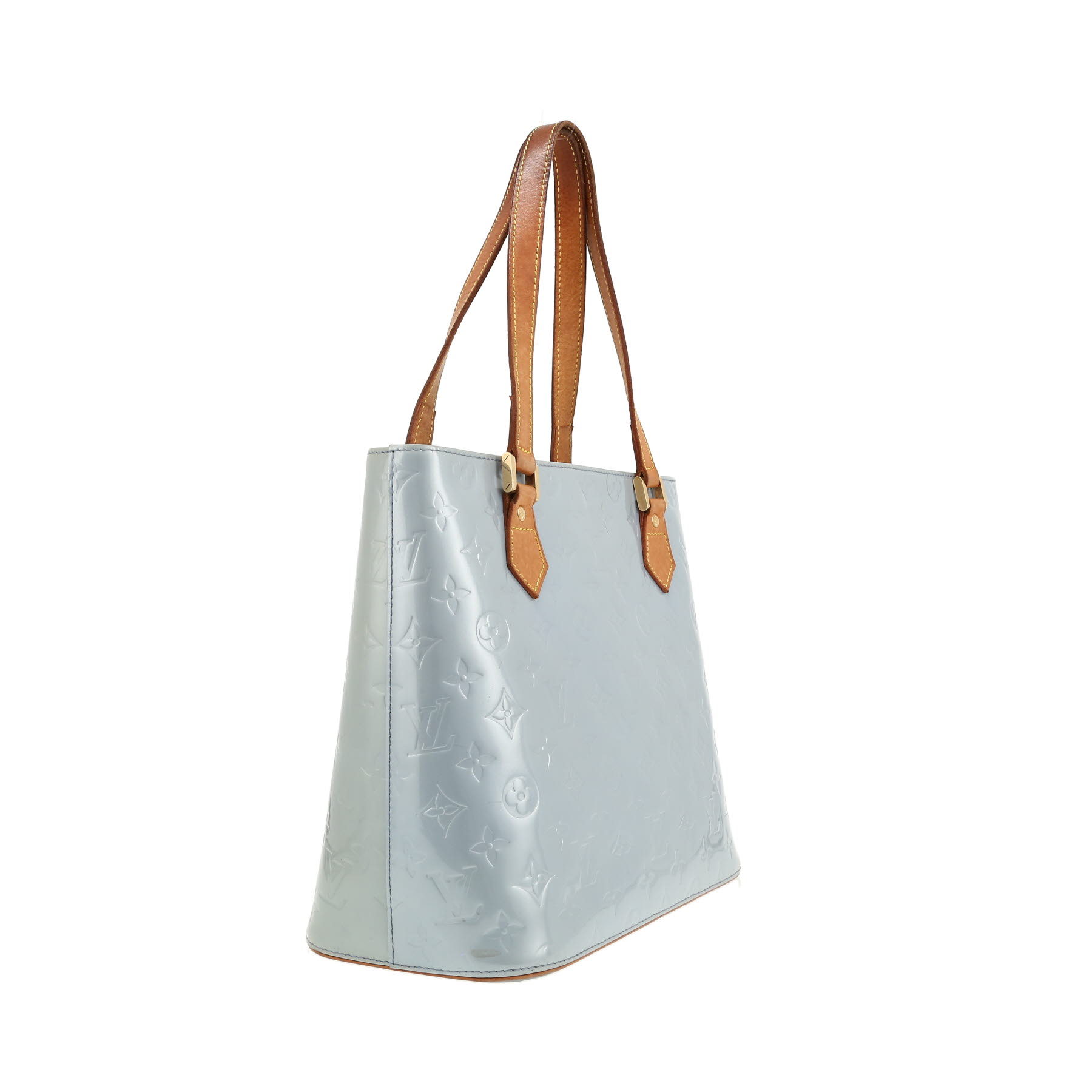 Louis Vuitton  Houston handbag  in light blue monogram patent leather  and natural leather