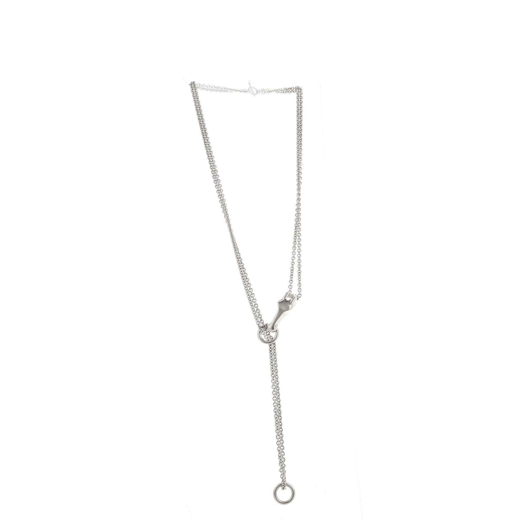 Hermès Galop large model long necklace in silver