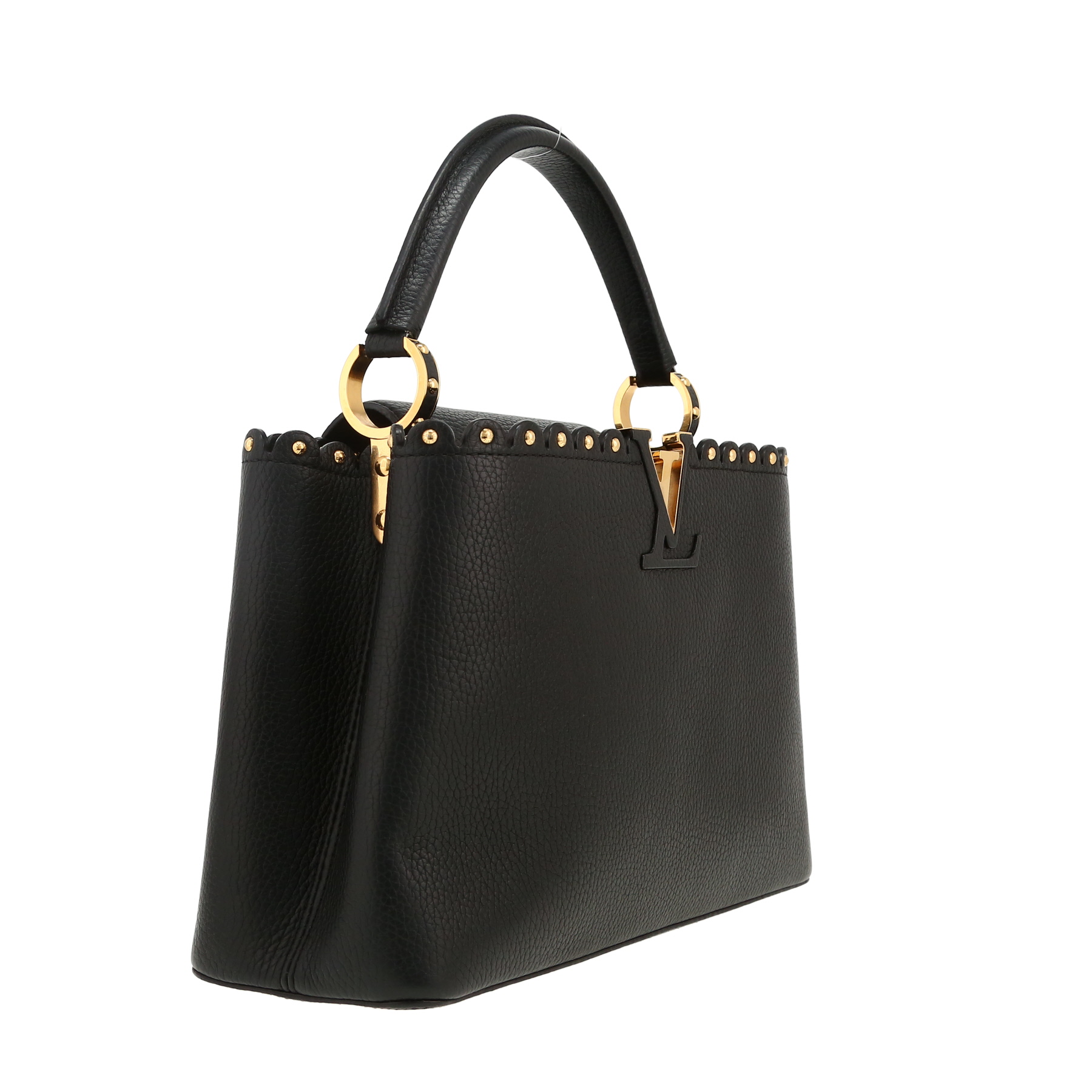 Sac à main Louis Vuitton  Capucines moyen modèle  en cuir taurillon clémence noir