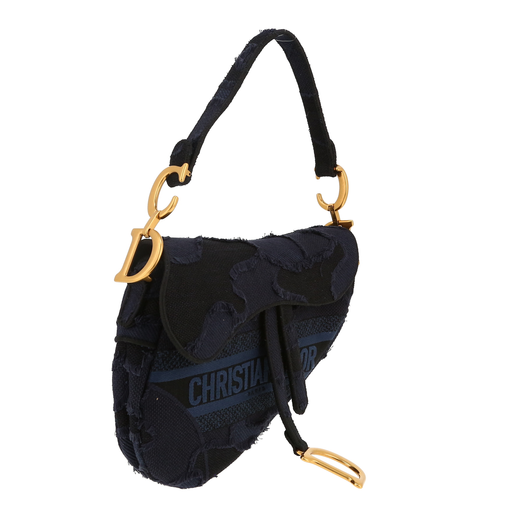 Dior  Saddle handbag  in blue printed patern canvas