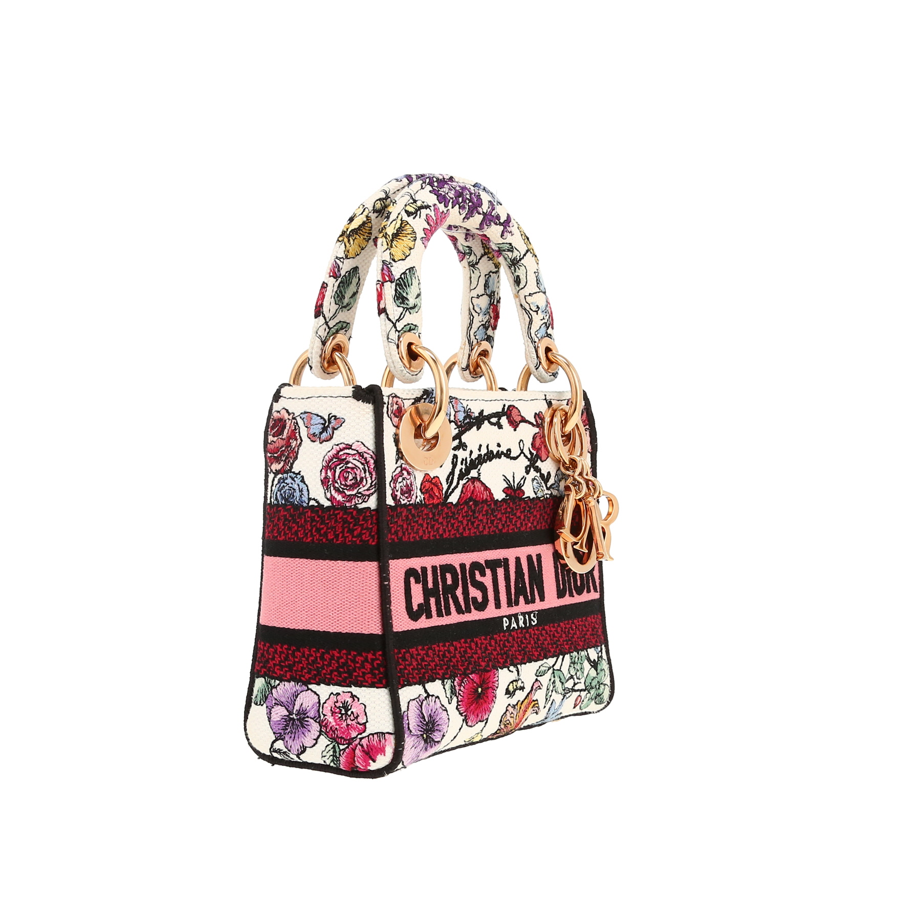 Borsa Dior  Lady D-Lite in tela bianca