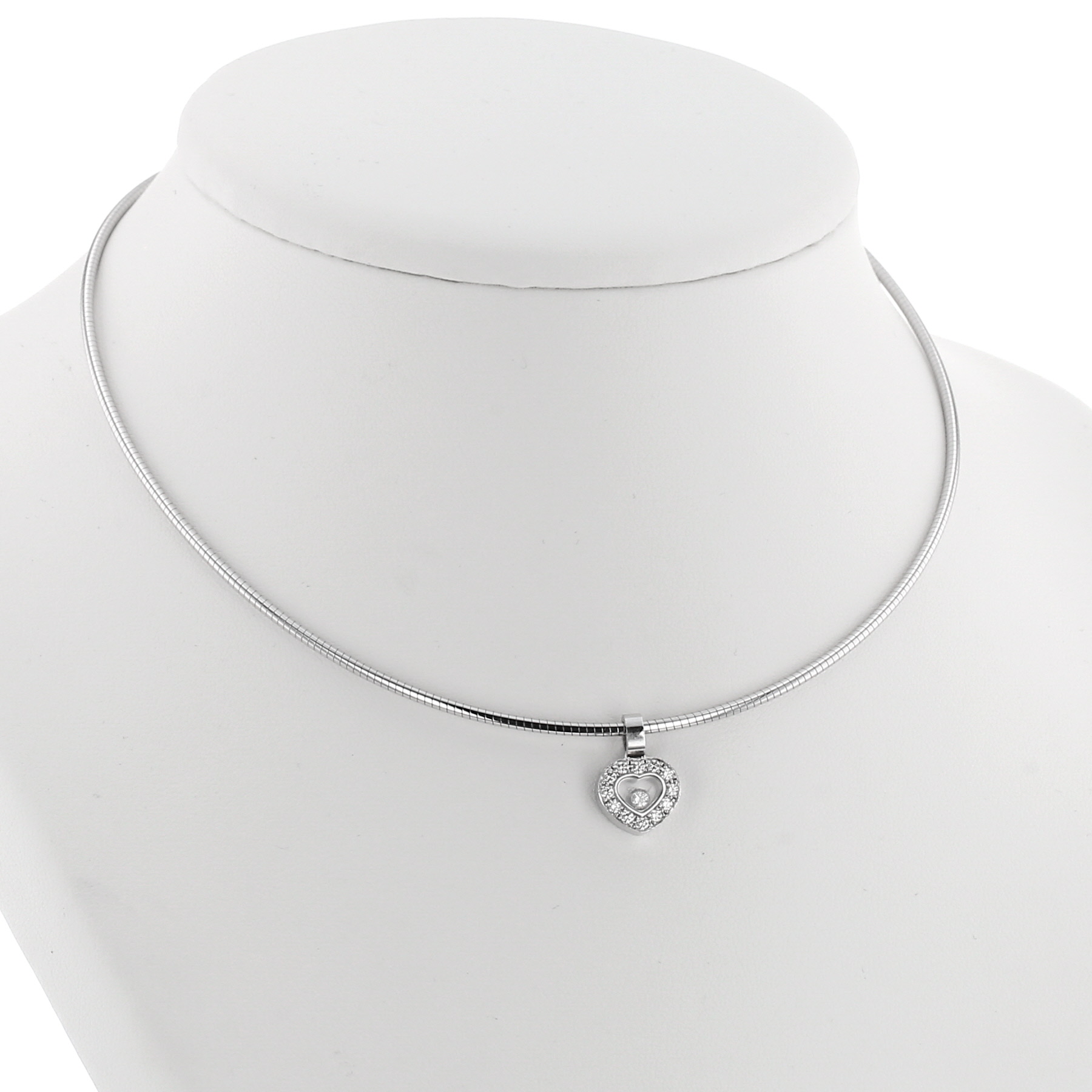 Pendentif Chopard Happy Diamonds Icon en or blanc et diamants