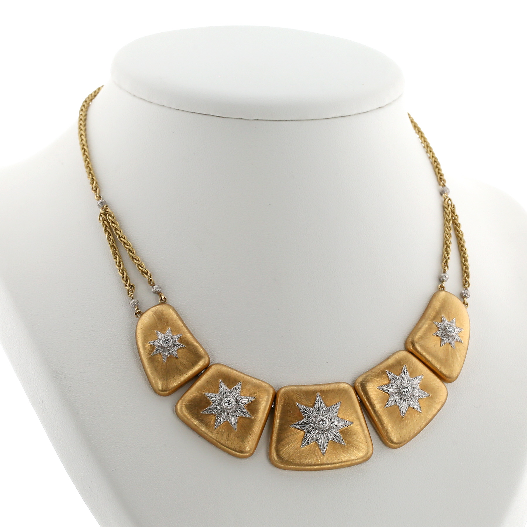 Buccellati Macri Classica necklace in yellow gold, white gold and diamonds