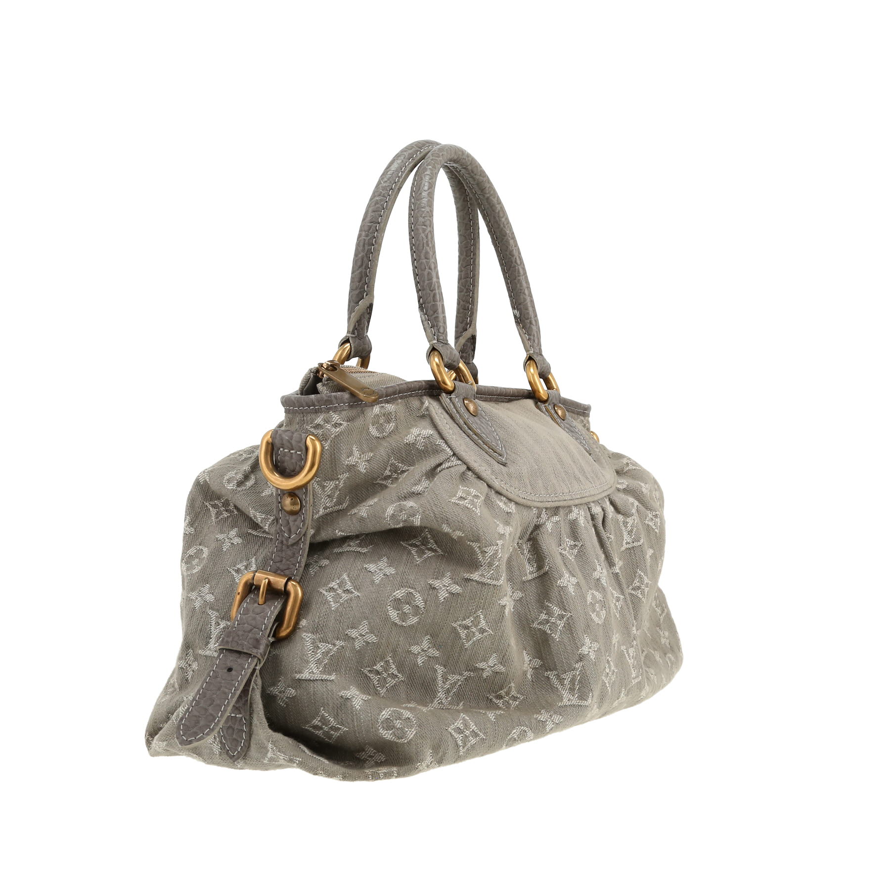 Borsa Louis Vuitton  Neo Cabby in tela denim monogram grigia e pelle grigia