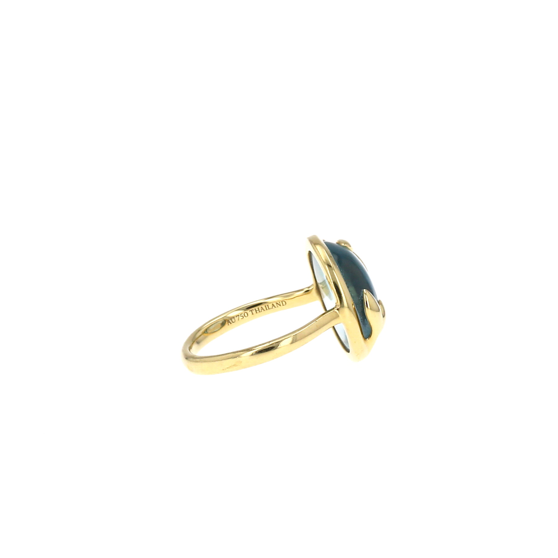 Anello Tiffany & Co Olive Leaf in oro giallo e topazio blu