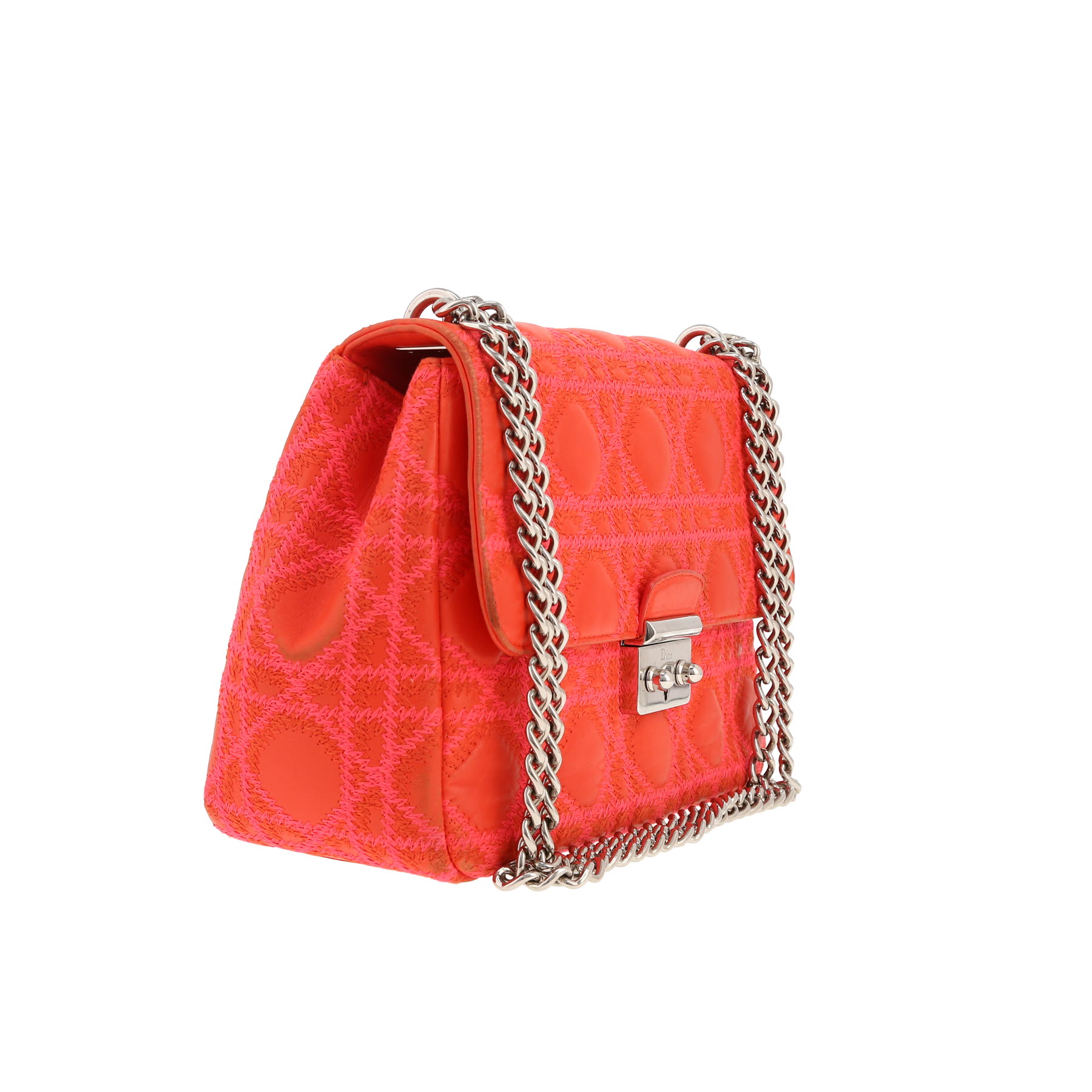 Dior  Miss Dior Promenade handbag  in orange leather cannage