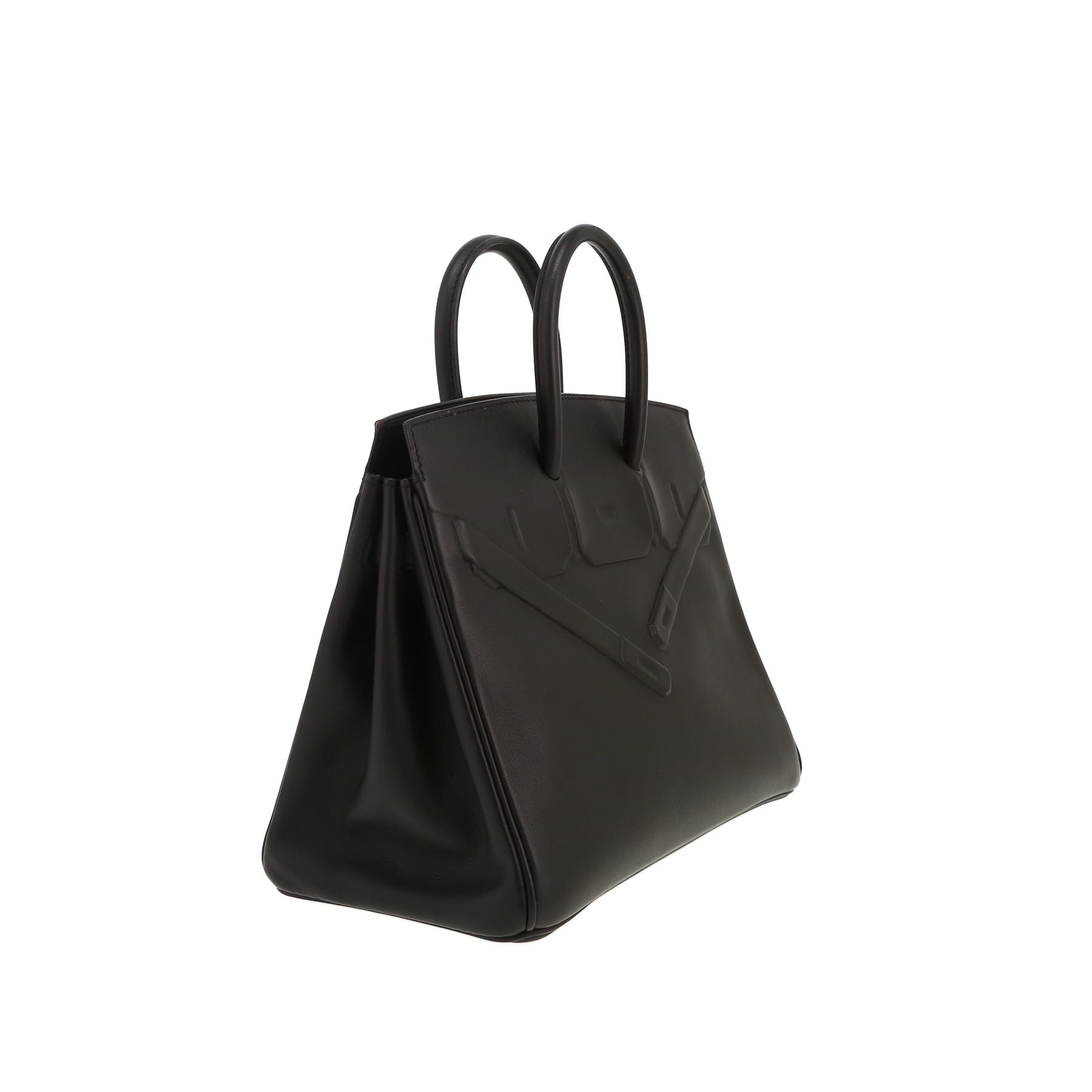 Borsa Hermès  Birkin Shadow in pelle Everkcalf nera
