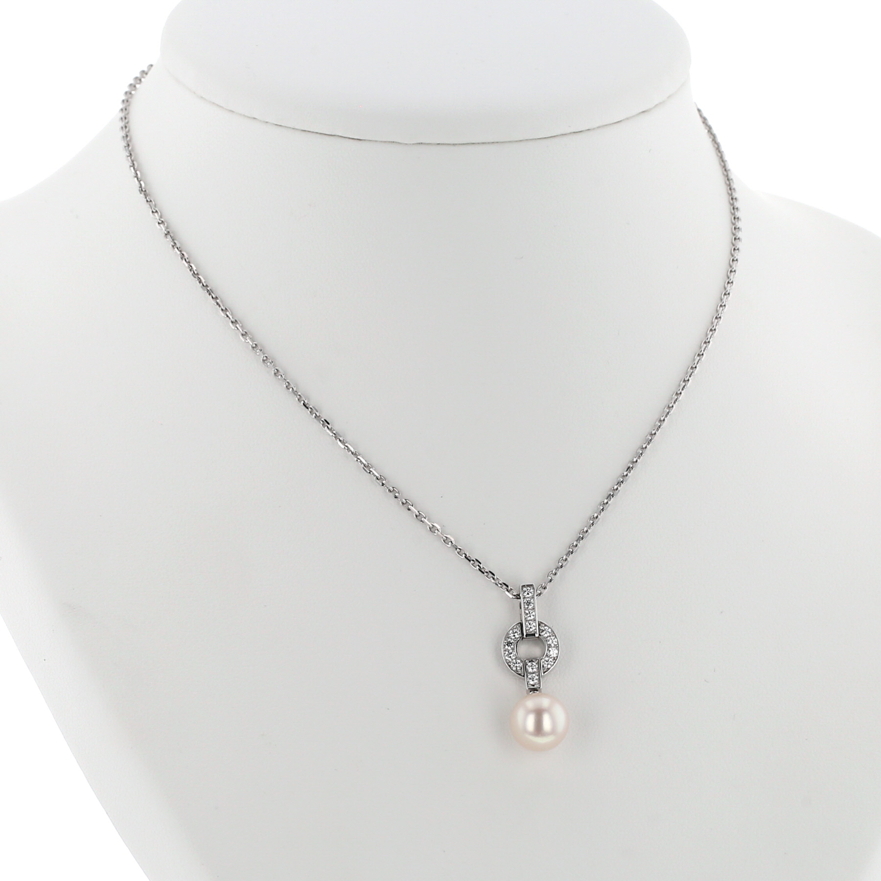 Pendentif Cartier Himalia en or blanc, diamants et perle de culture
