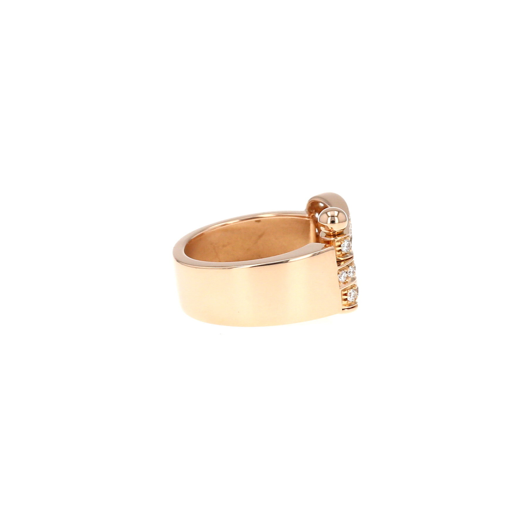 Bague Fred Force 10 grand modèle en or rose, diamants et acier