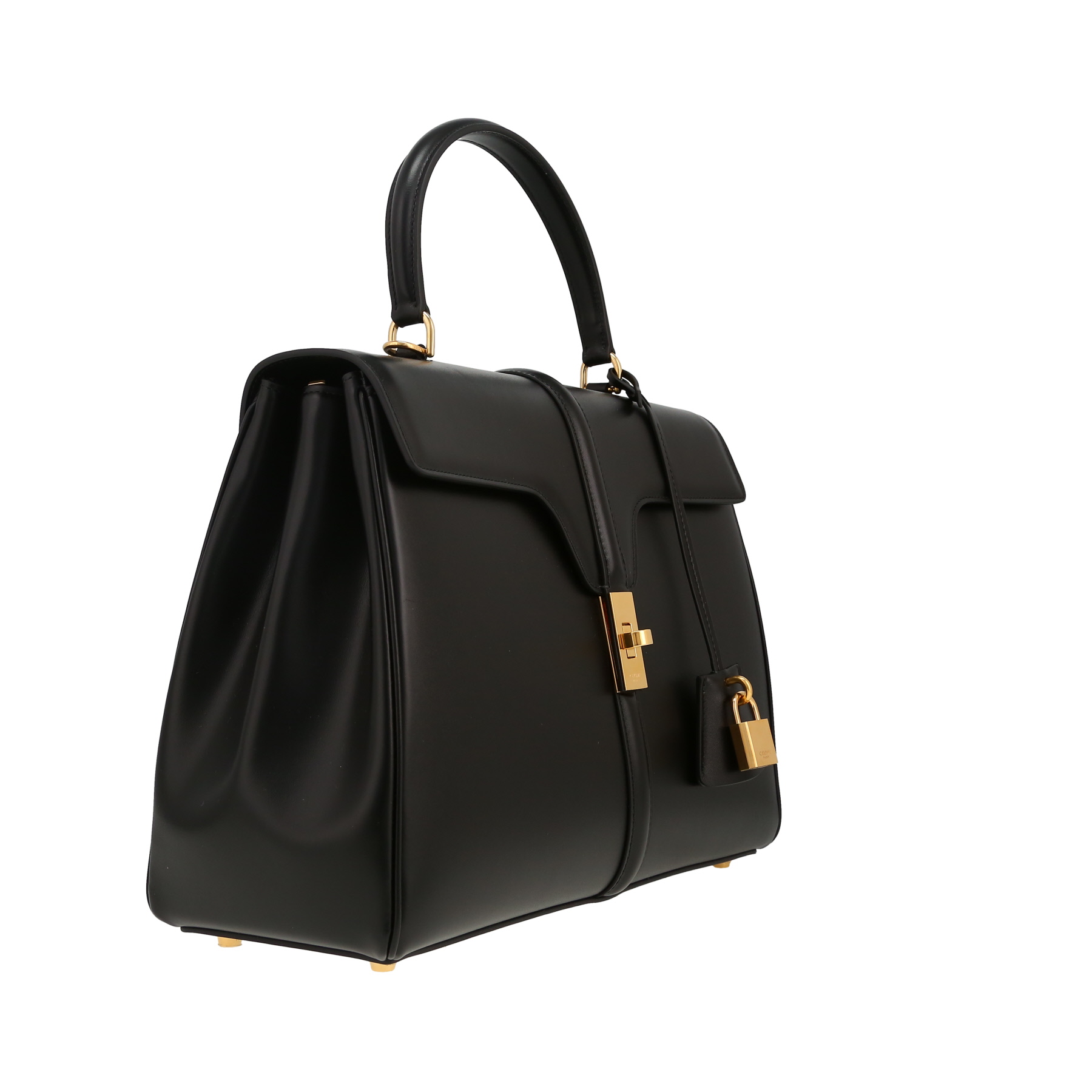 Celine  16 medium model  handbag  in black leather