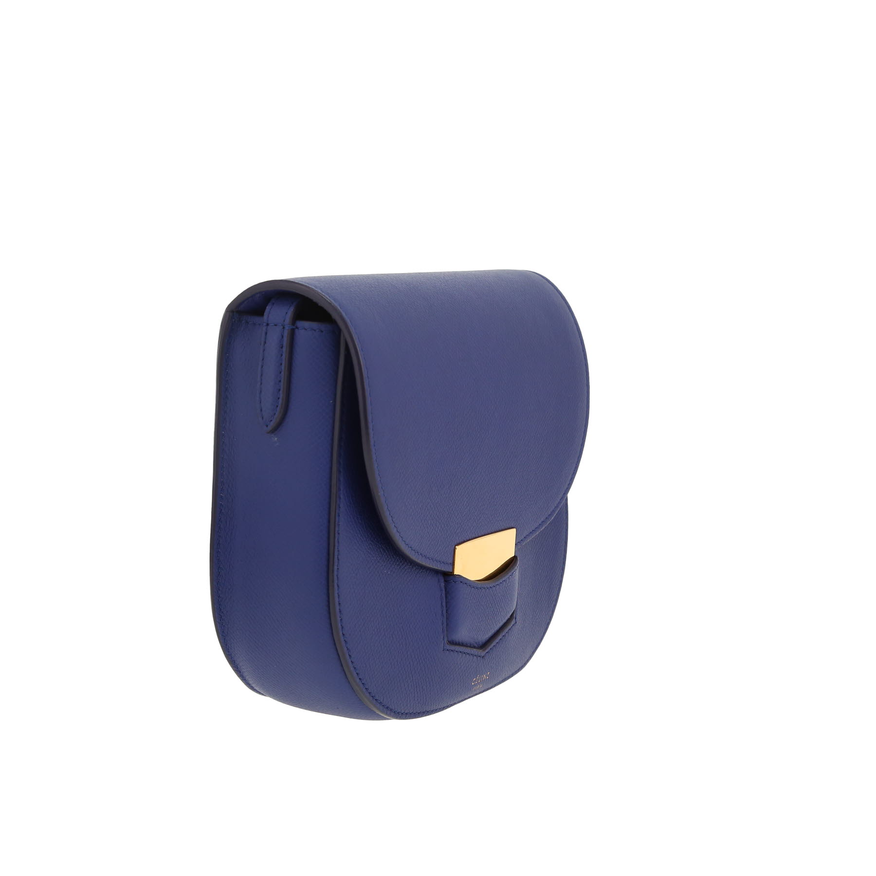 Sac bandoulière Celine  Trotteur petit modèle  en cuir grainé bleu