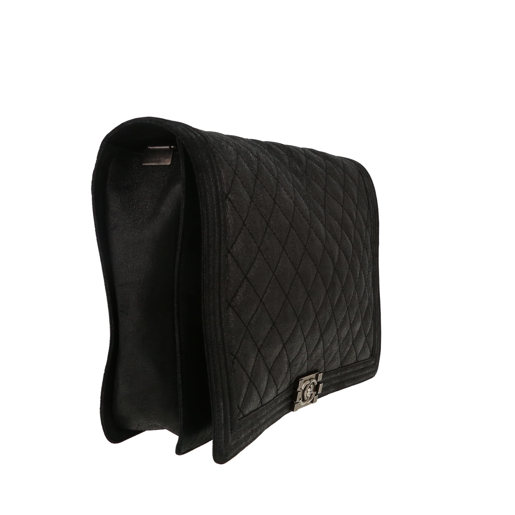 Chanel  Boy Maxi handbag  in black quilted leather